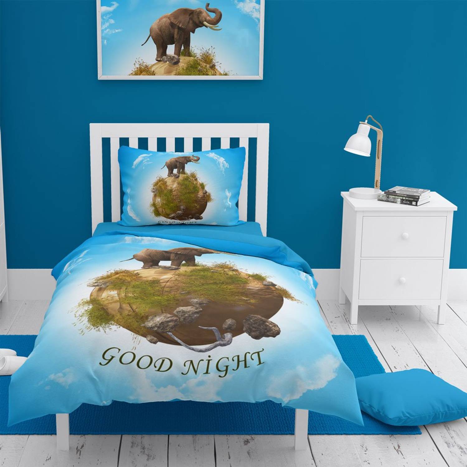 MonoHome Fil Dünyası 3D Pamuk Saten Tek Kişilik Nevresim Takımı