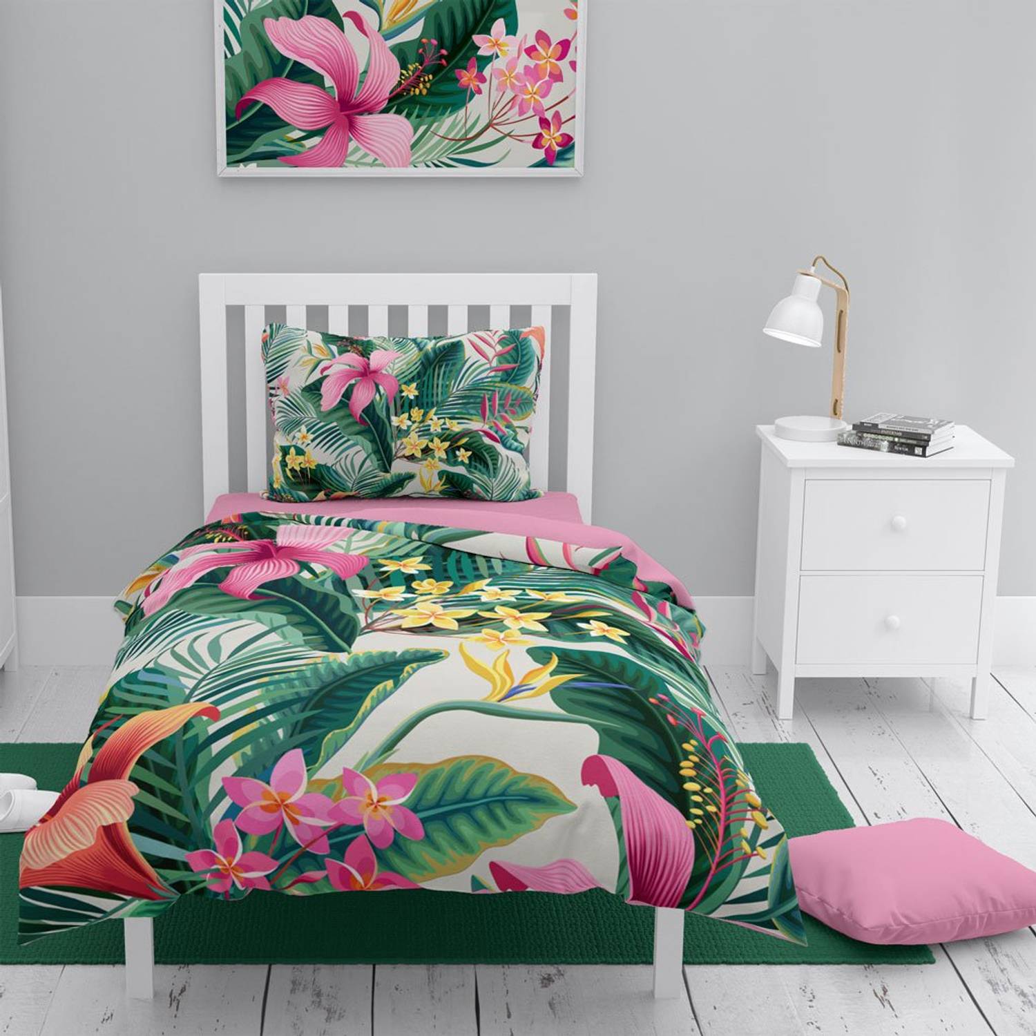 MonoHome Lily 3D Cotton Satin Single Duvet Cover Set