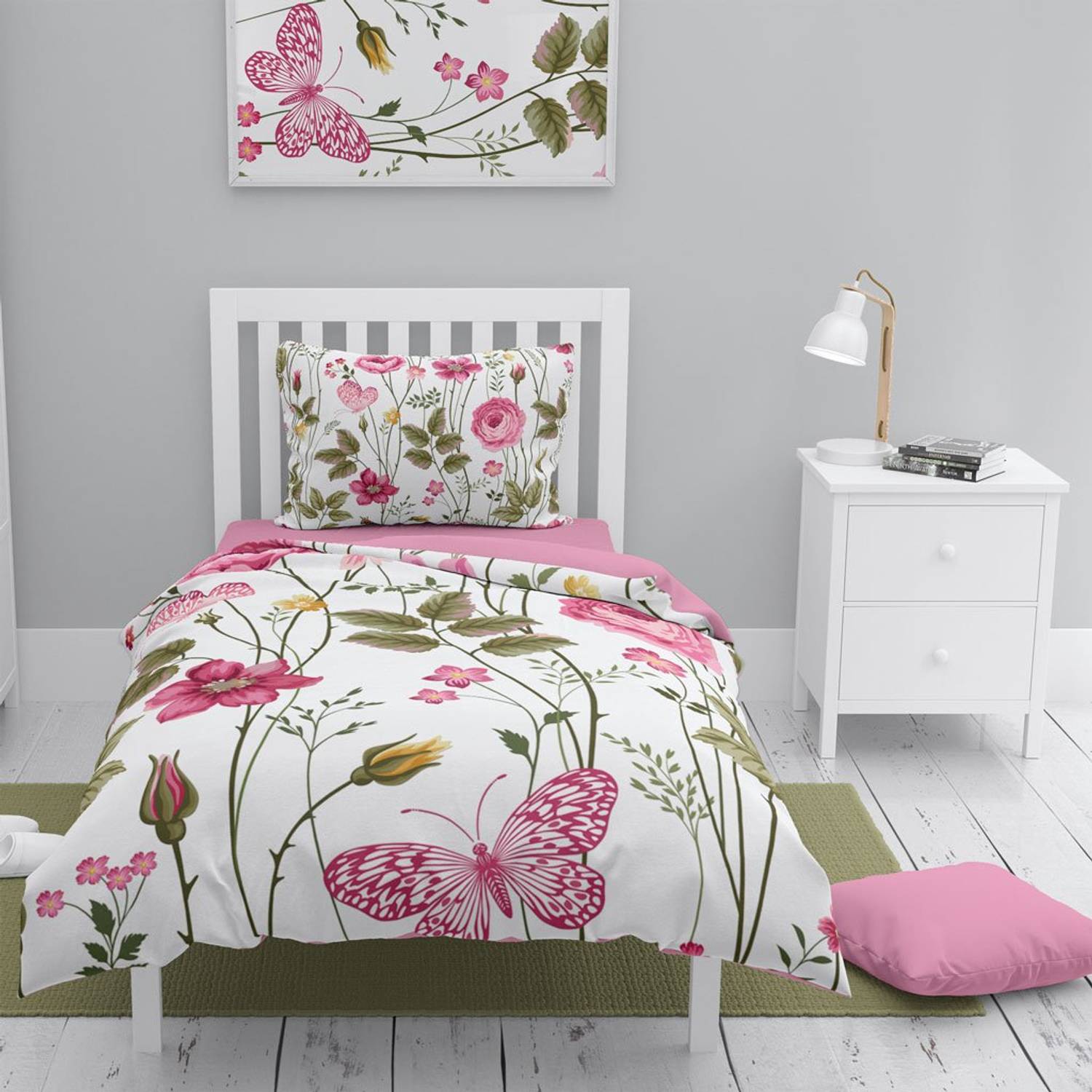 MonoHome Relax Flower 3D Cotton Satin Single Duvet Cover Set