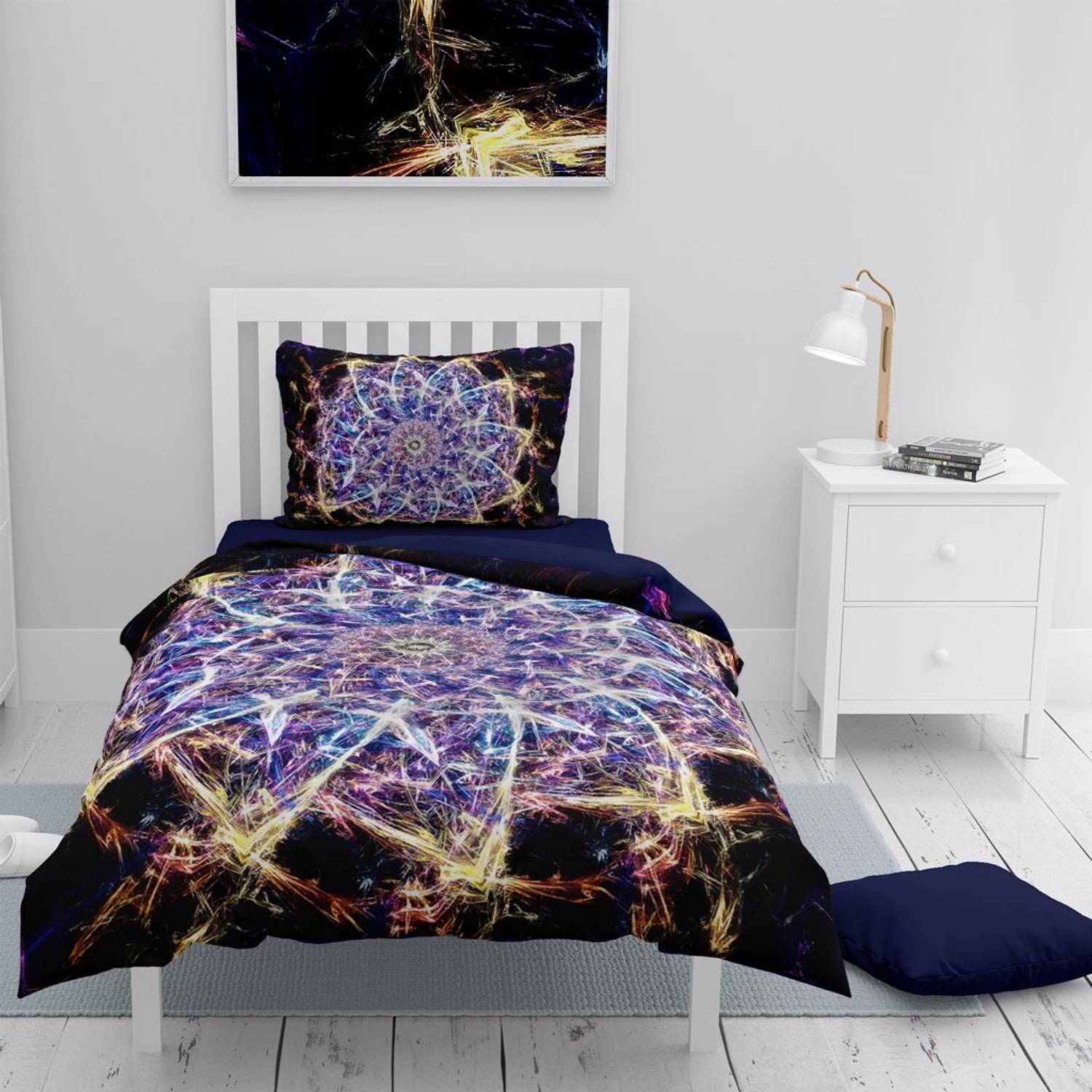 MonoHome Mandala 1 3D Cotton Satin Single Duvet Cover Set