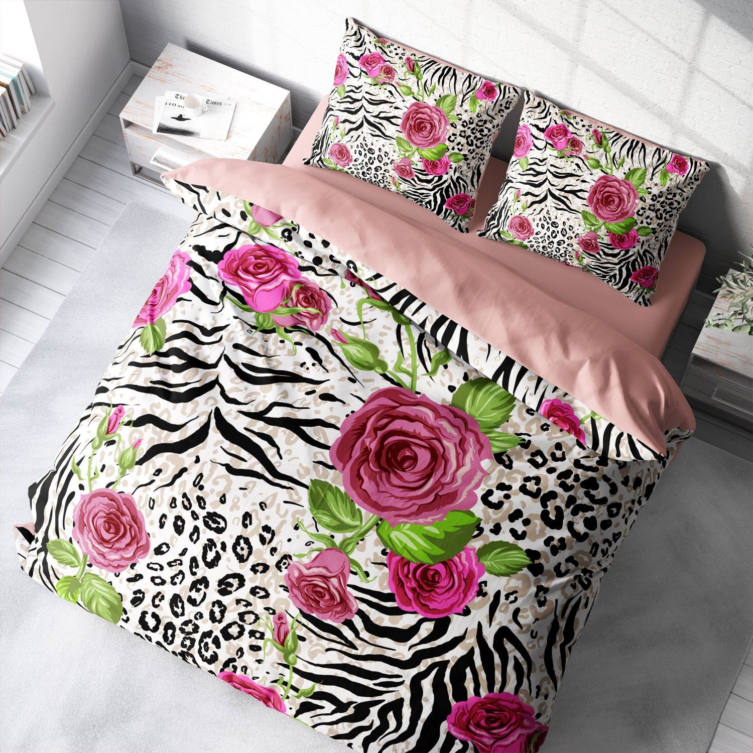 Комплект постельного белья MonoHome Black Blob 3D, 200х220 см, сатин, с наволочками, цифровая печать, яркие цвета, антискошивание, премиум качество