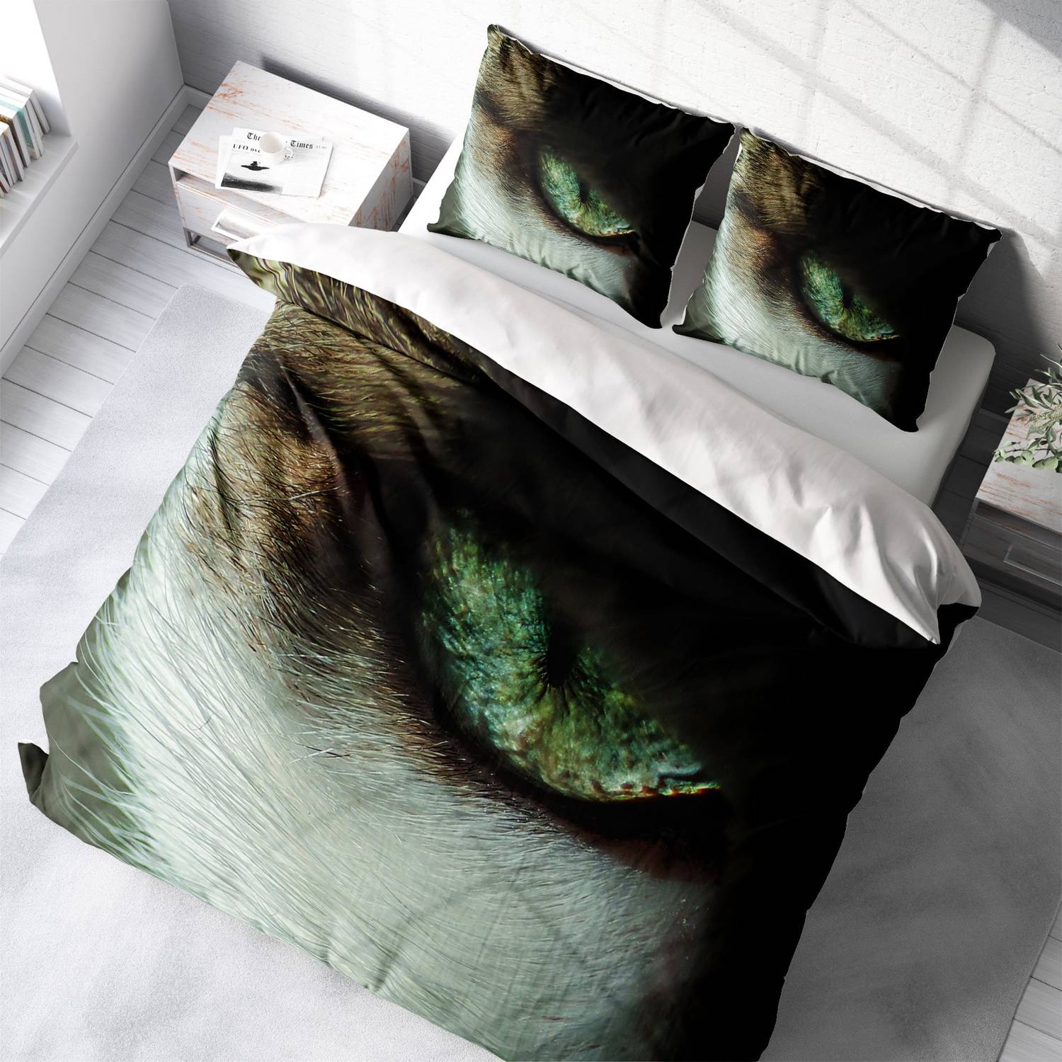 MonoHome CatEye 3D Cotton Satin Double Duvet Cover Set
