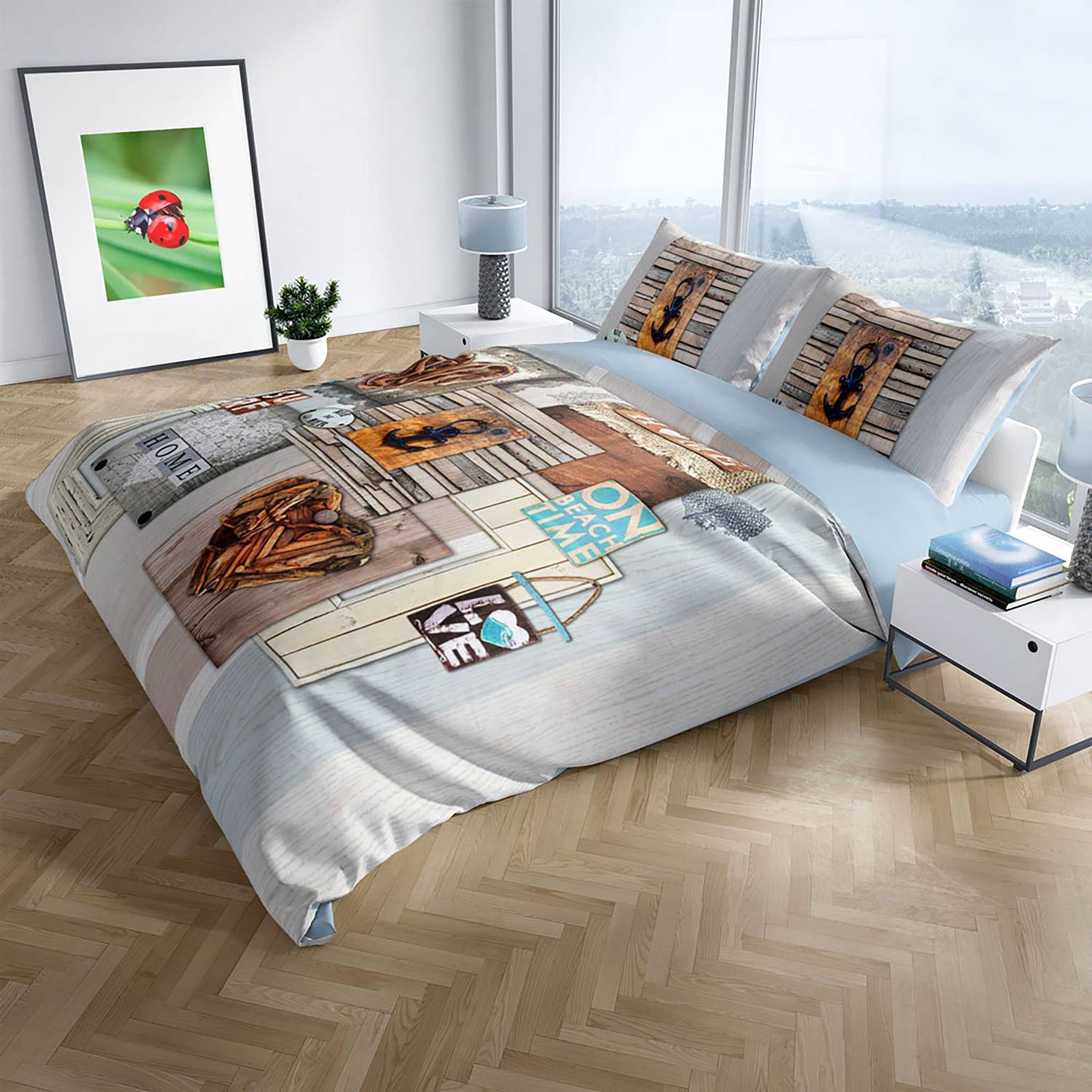 PerlaSera La Mer 3D Cotton Satin Double Duvet Cover Set