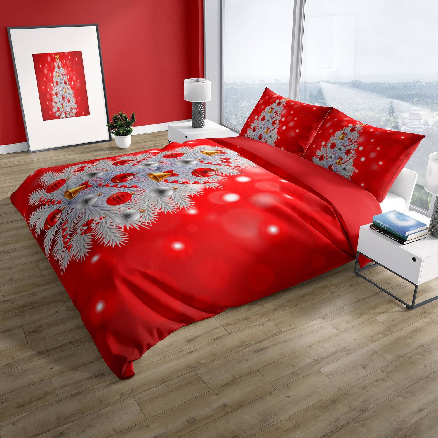 مجموعة غطاء لحاف مزدوج من القطن الساتان ثلاثي الأبعاد من كاتليا نيويورك