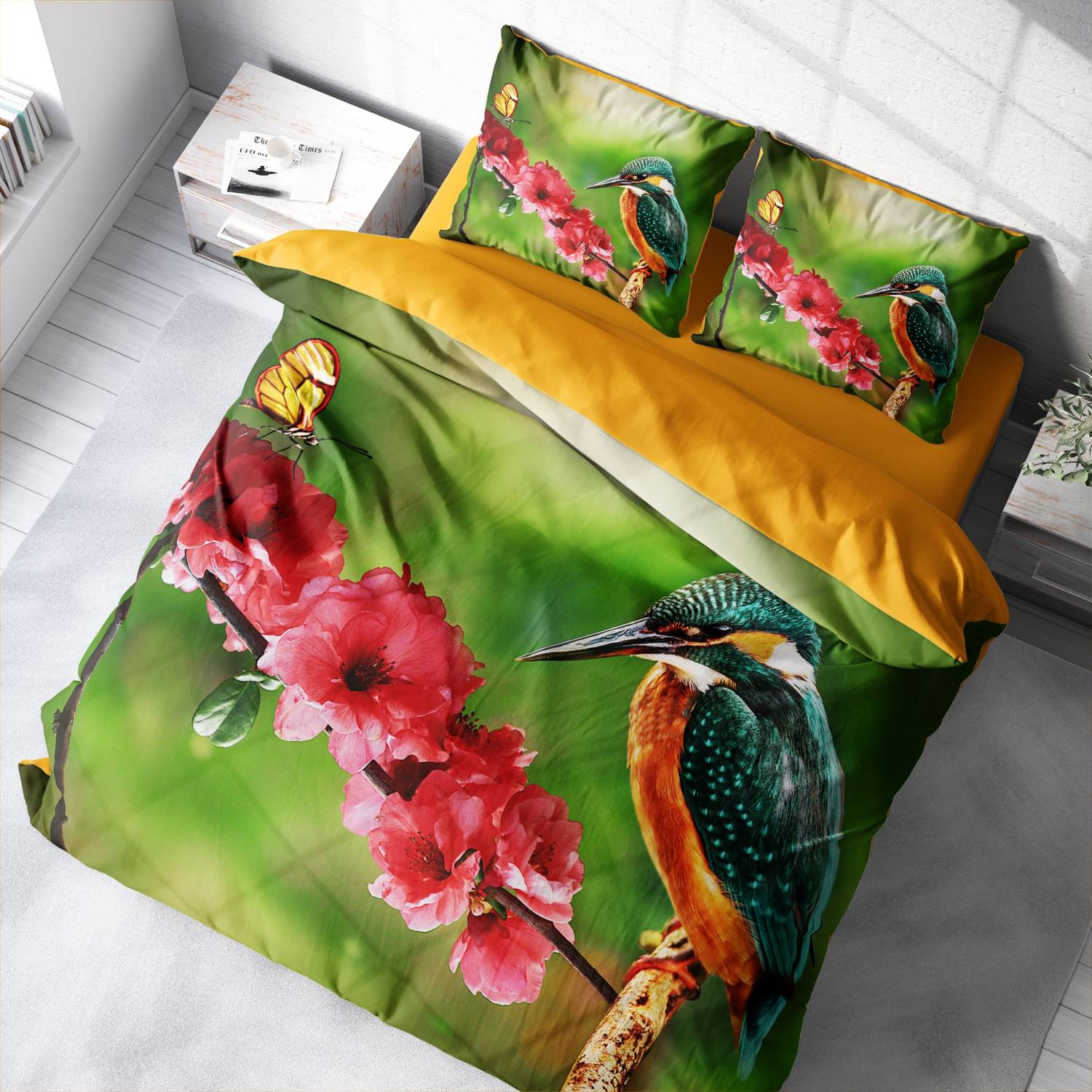 MonoHome Spring Day 3D Cotton Satin Double Duvet Cover Set