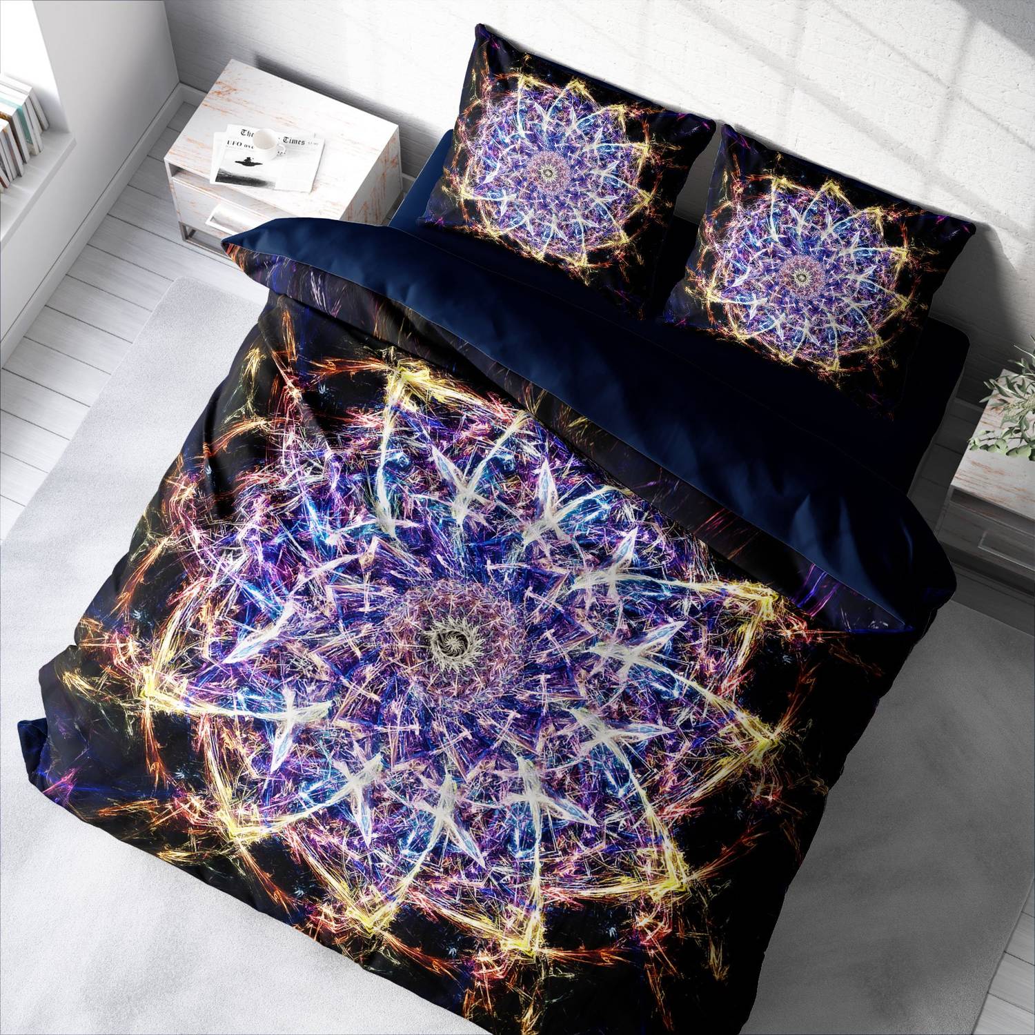 MonoHome Mandala 1 3D Pamuk Saten Çift Kişilik Nevresim Takımı