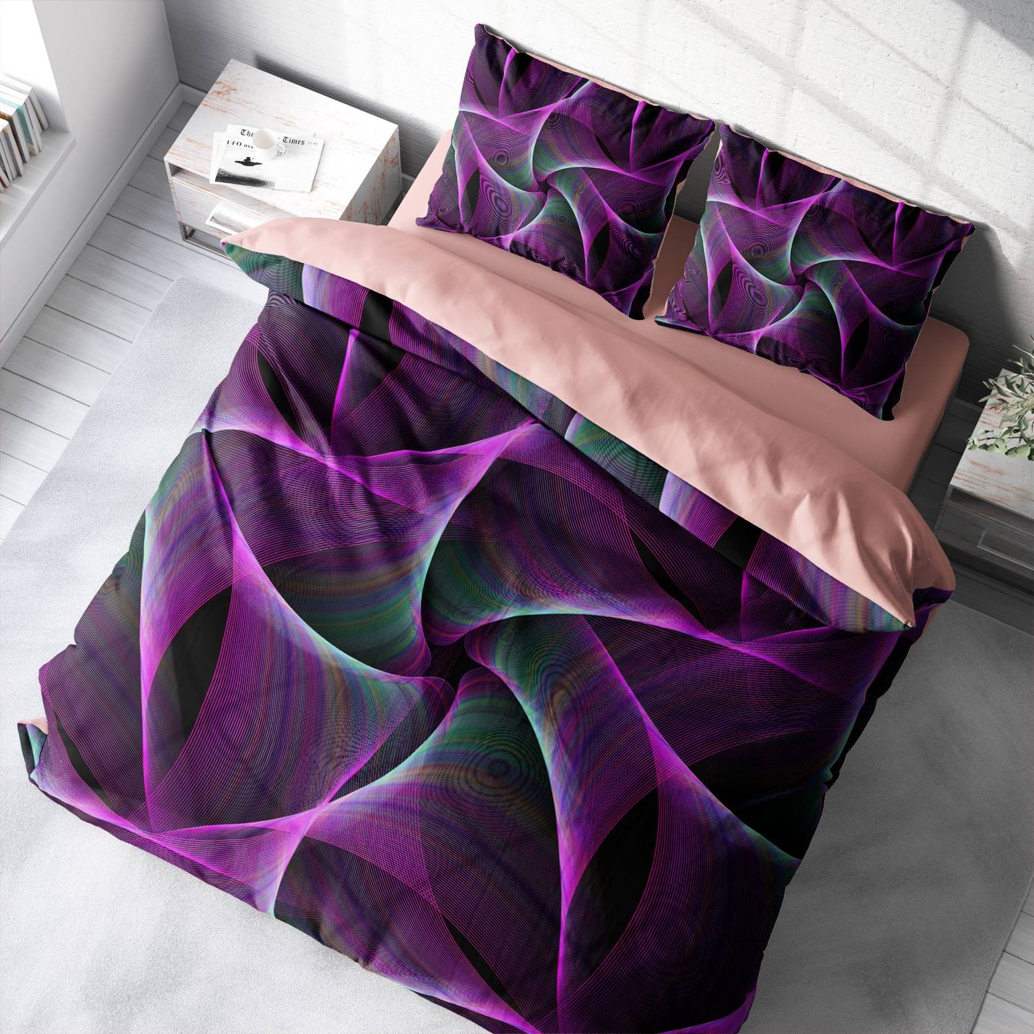 Комплект постільної білизни MonoHome Mandala 3D сатин для двоспального ліжка, 200x220 см, яскраві кольори, дихаюча структура, без зморшок