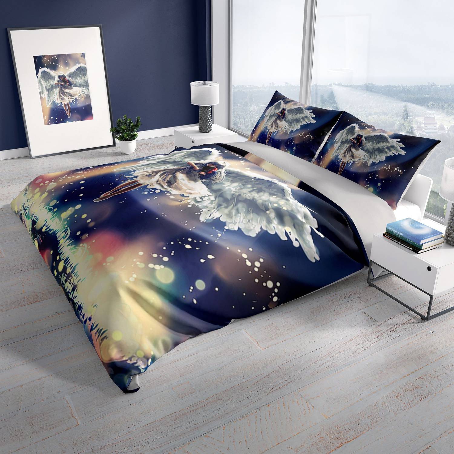 Cattleya Angela 3D Cotton Satin Double Duvet Cover Set