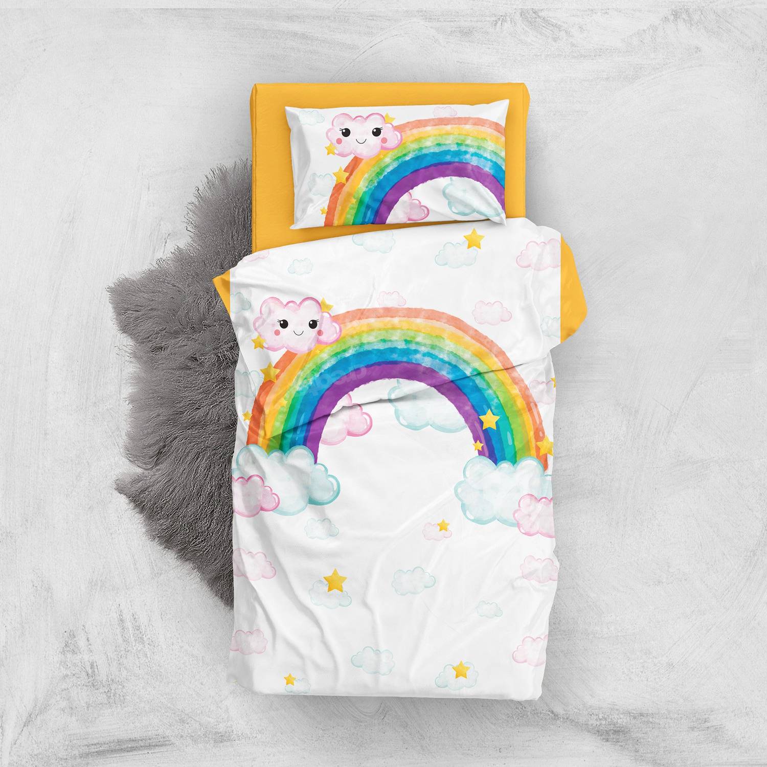 MonoHome Rainbow 3D Pamuk Saten Bebek Nevresim Takımı