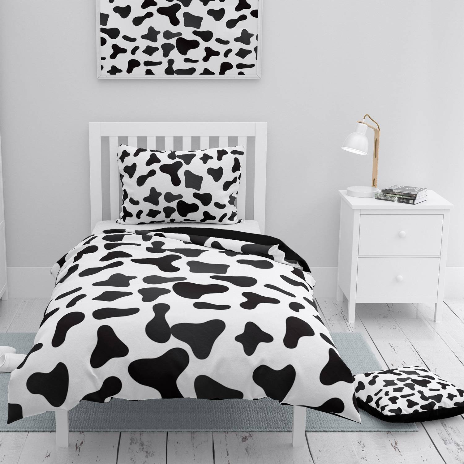 MonoHome Cow 3D Cotton Satin Single Duvet Cover Set