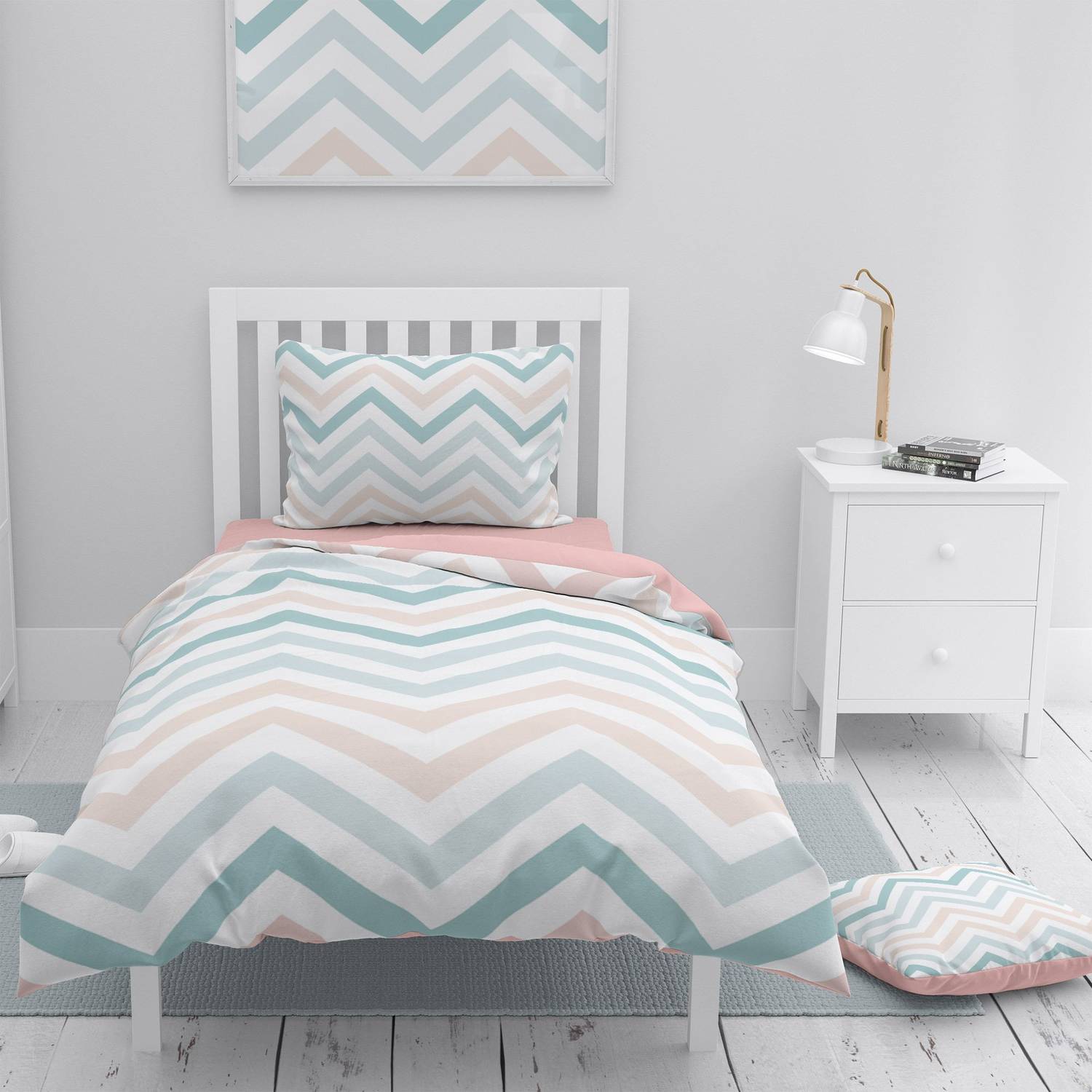 Набір постільної білизни MonoHome Zigzag 3D з бавовняного сатину, однокомплектний, 160x220 см, живі кольори та висока якість тканини