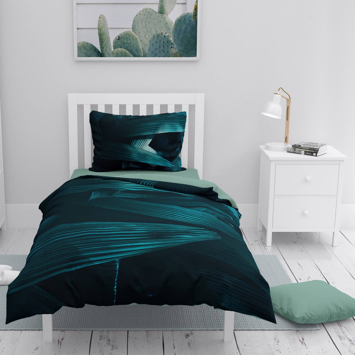 MonoHome Deep Nefti 3D طقم غطاء لحاف مفرد من الساتان القطني