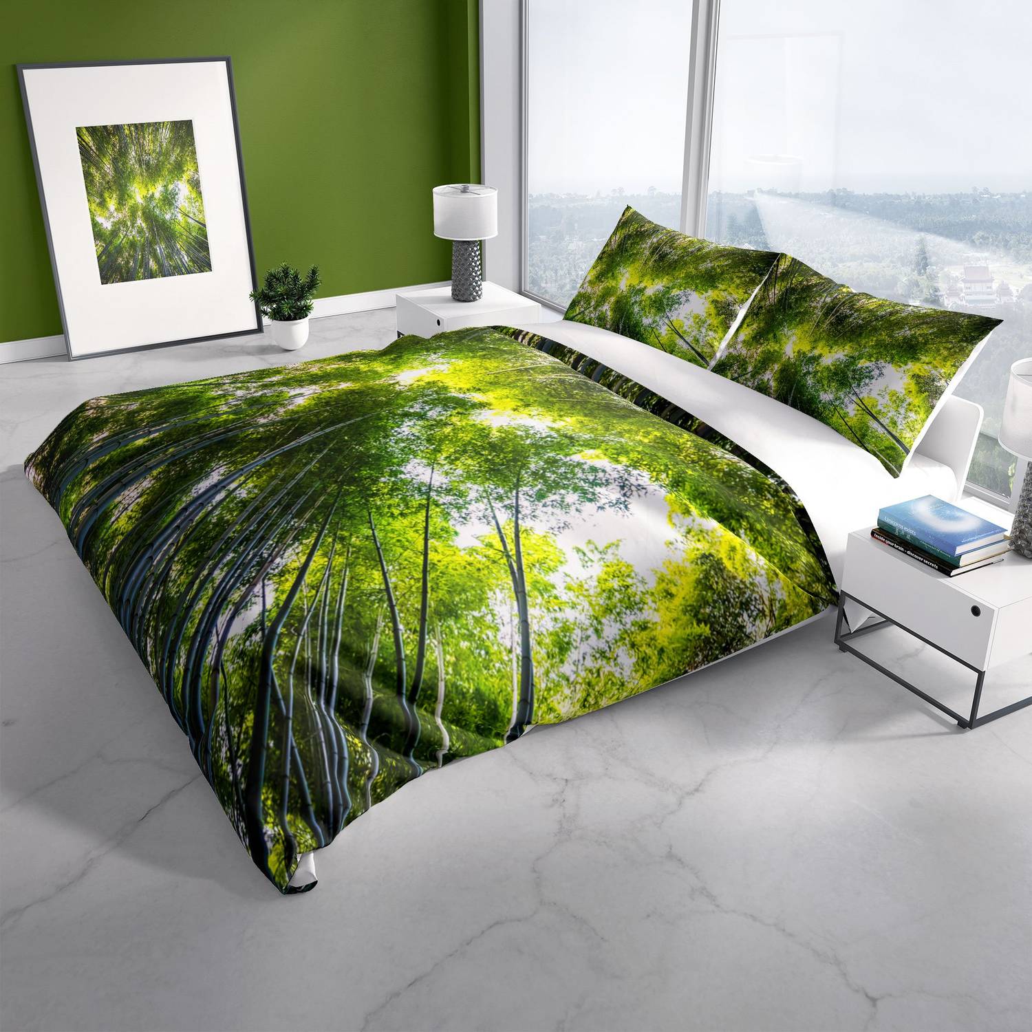 Cattleya Forest 1 3D Cotton Satin Double Duvet Cover Set