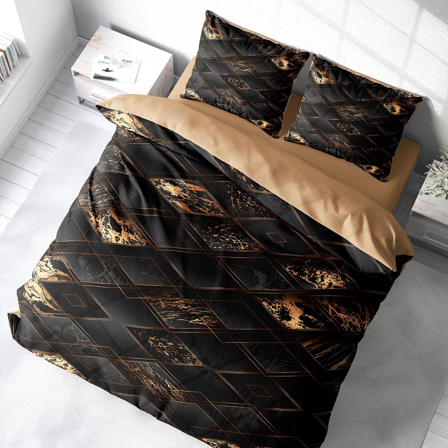 MonoHome Brown Suite 3D Pamuk Saten Çift Kişilik Nevresim Takımı