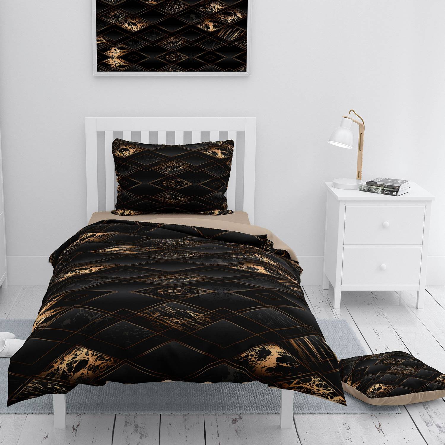 MonoHome Brown Suite 3D Cotton Satin Single Duvet Cover Set