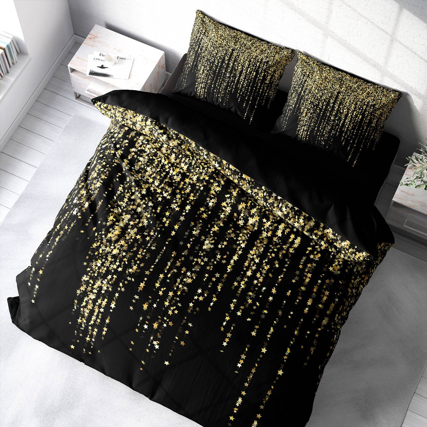Комплект постільної білизни MonoHome "Зоряна Ніч" 3D, двоспальний, бавовняний сатин, цифровий друк, 200x220 см, якість та комфорт для сну