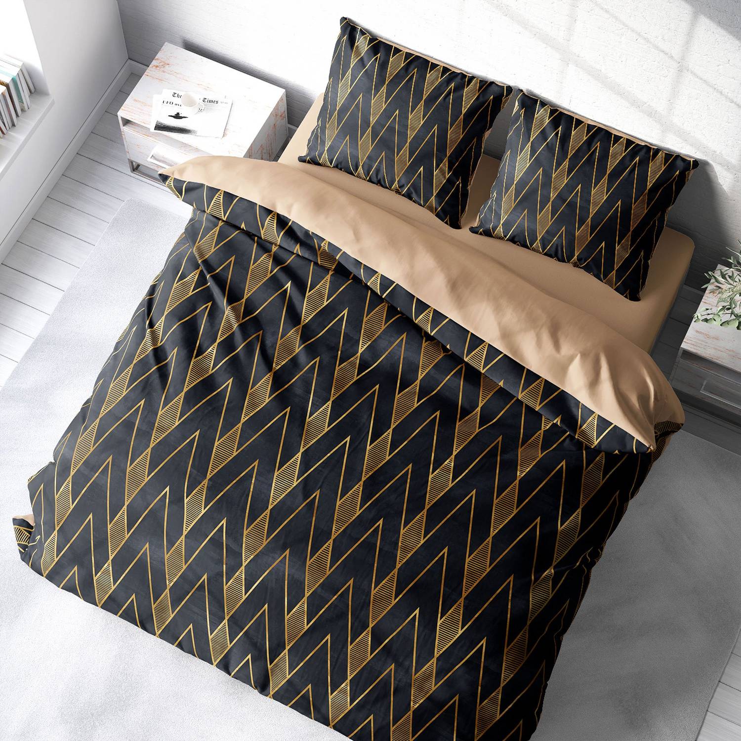 Комплект постельного белья MonoHome 5-м 3D из хлопкового сатина для двуспальной кровати 200х220 см с яркими цветами и высоким качеством