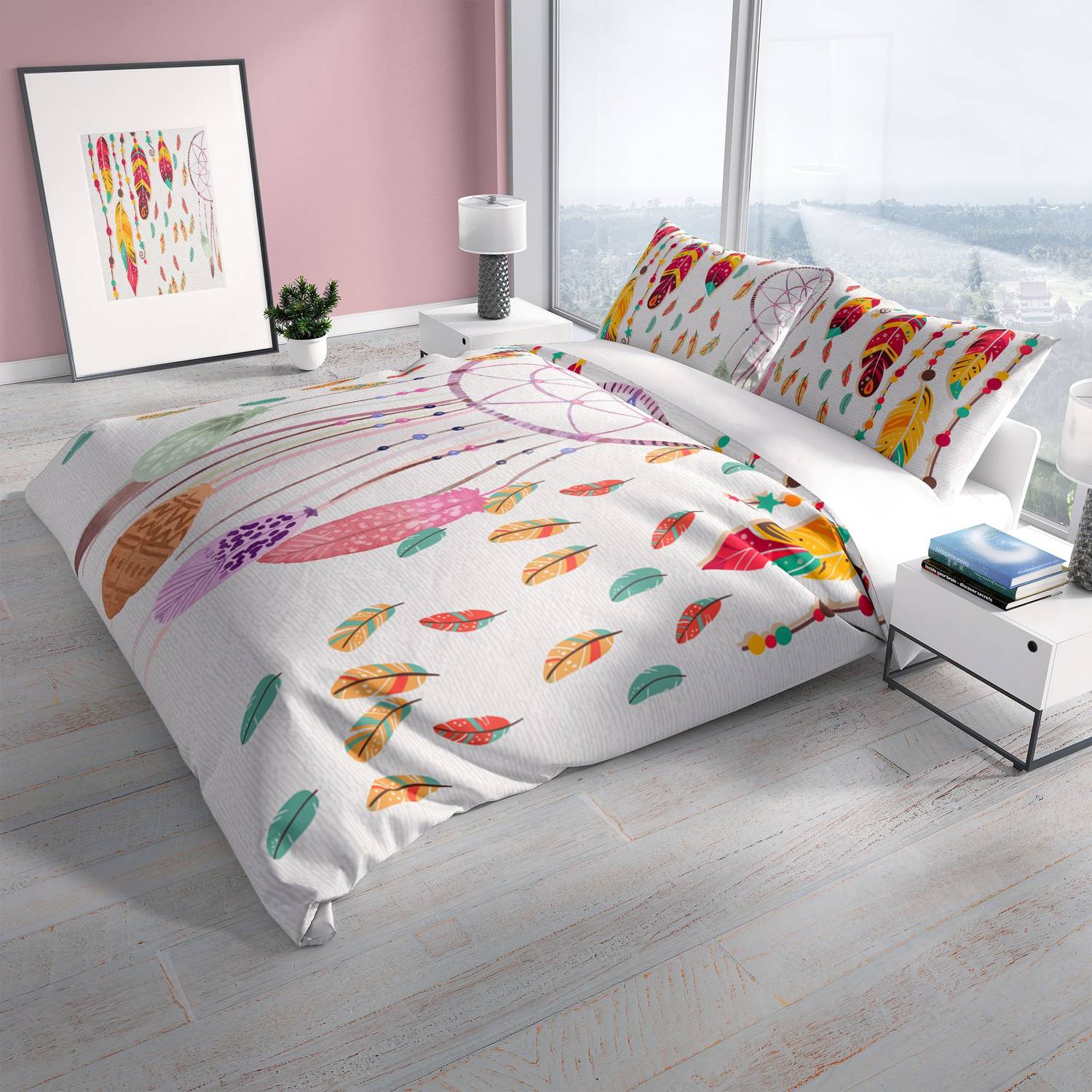 Набор наволочек PerlaSera Catchers 3D из сатина и хлопка для двуспальной кровати 200x220 см с яркими дигитальными принтами