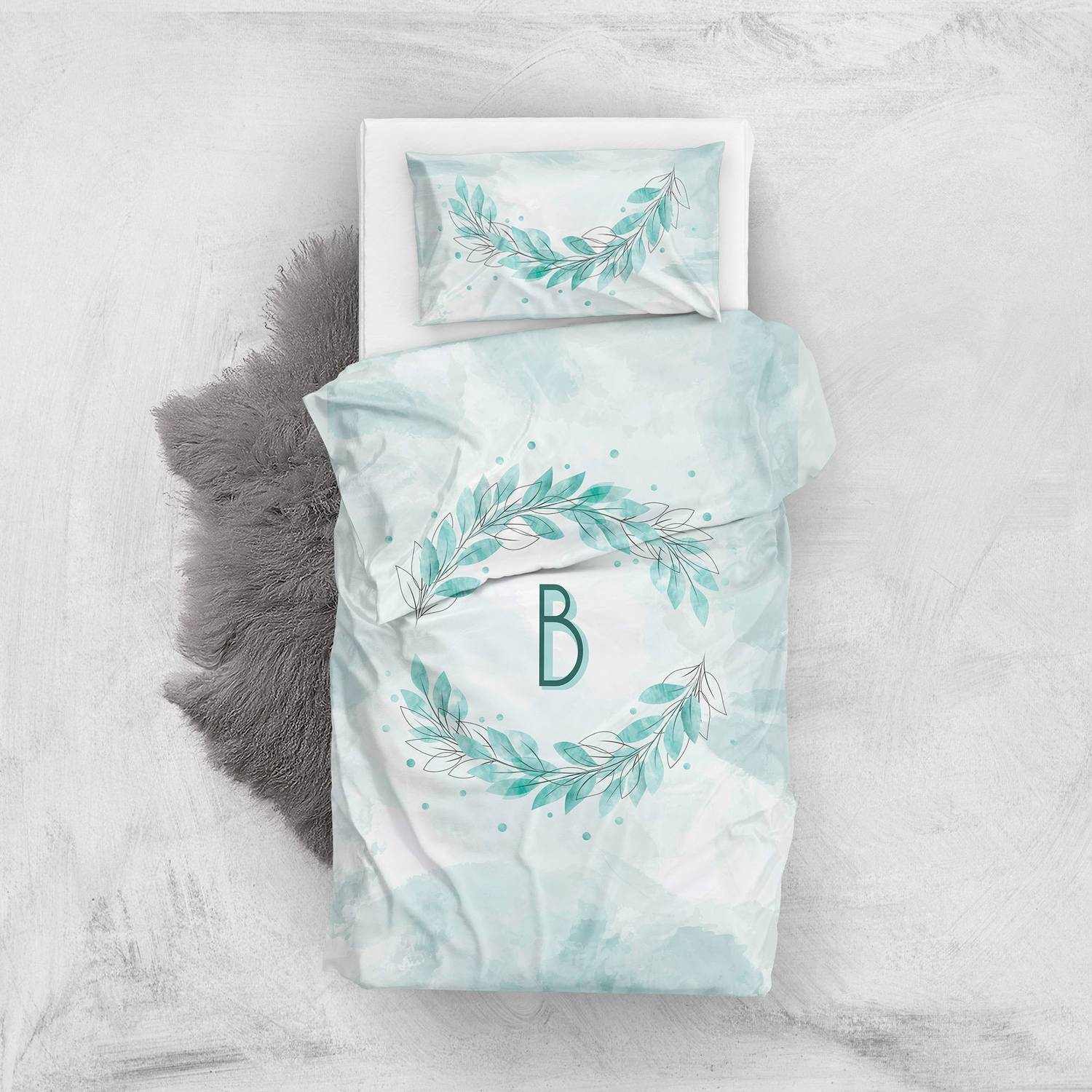 MonoHome Kişiye Özel Harfli 3D Pamuk Saten Bebek Nevresim Takımı