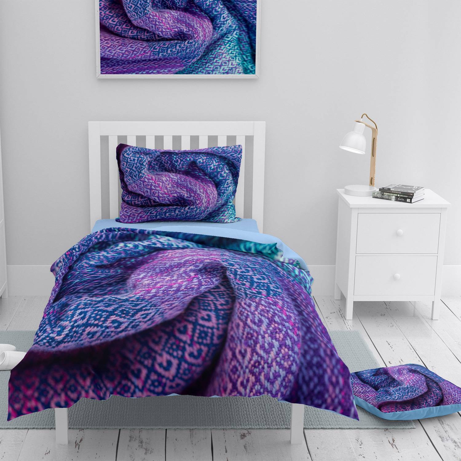 MonoHome Örgü 3 3D Pamuk Saten Tek Kişilik Nevresim Takımı