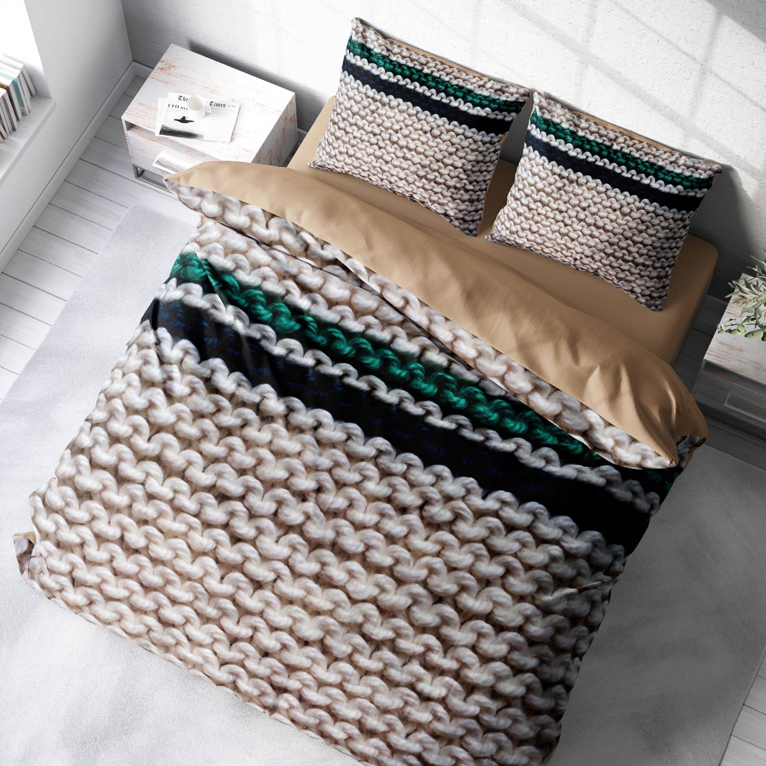 Набор постельного белья MonoHome 5 3D из органического хлопка и сатина, двуспальный, 200x220 см, цифровая печать, яркие цвета, уникальный дизайн