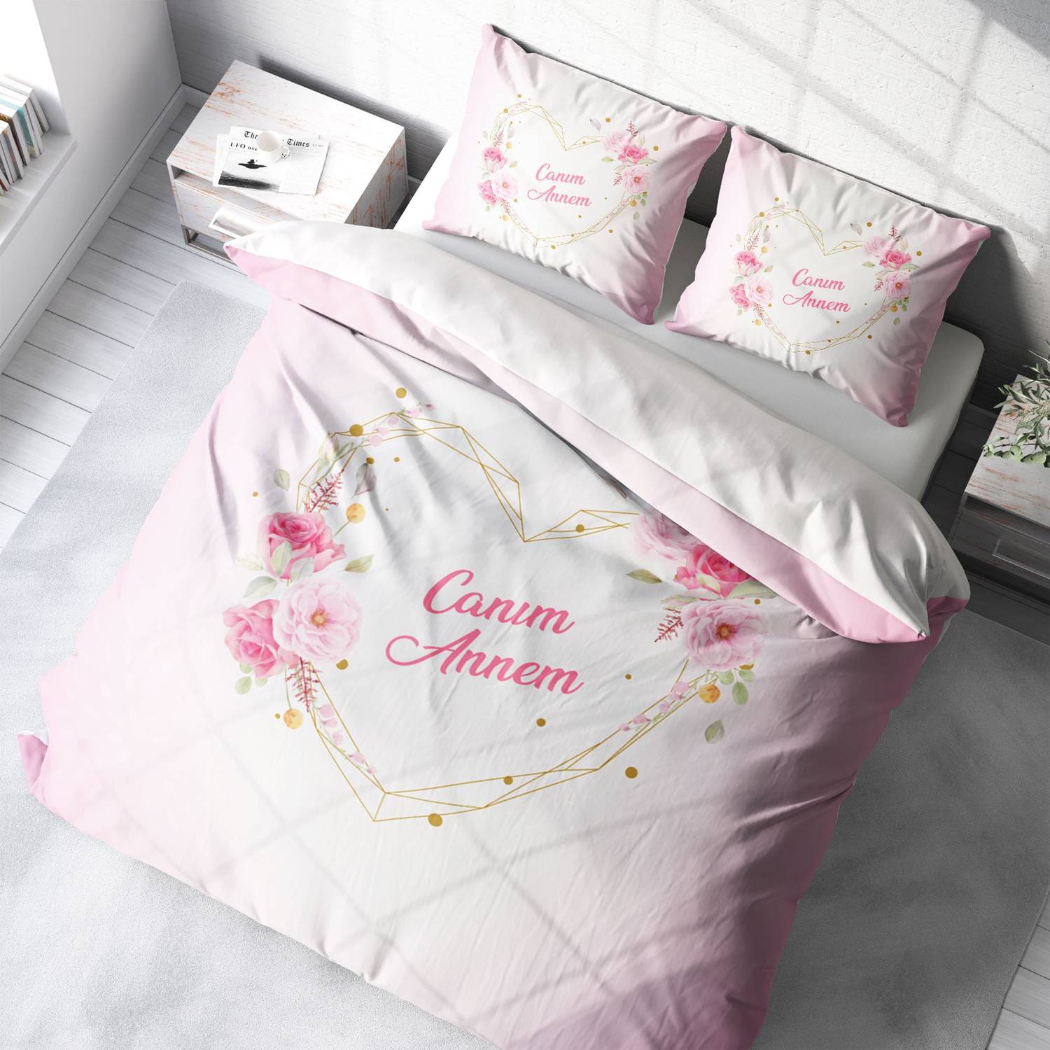 Комплект постельного белья MonoHome ко Дню матери, двуспальный, 200x220 см, хлопковый сатин с 3D печатью, яркие цвета, Оксфорд наволочки, гарантированное качество