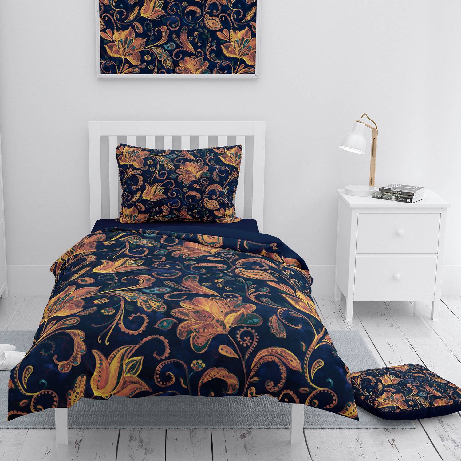 MonoHome Tapestry Flowers 3D Cotton Satin Single Duvet Cover Set