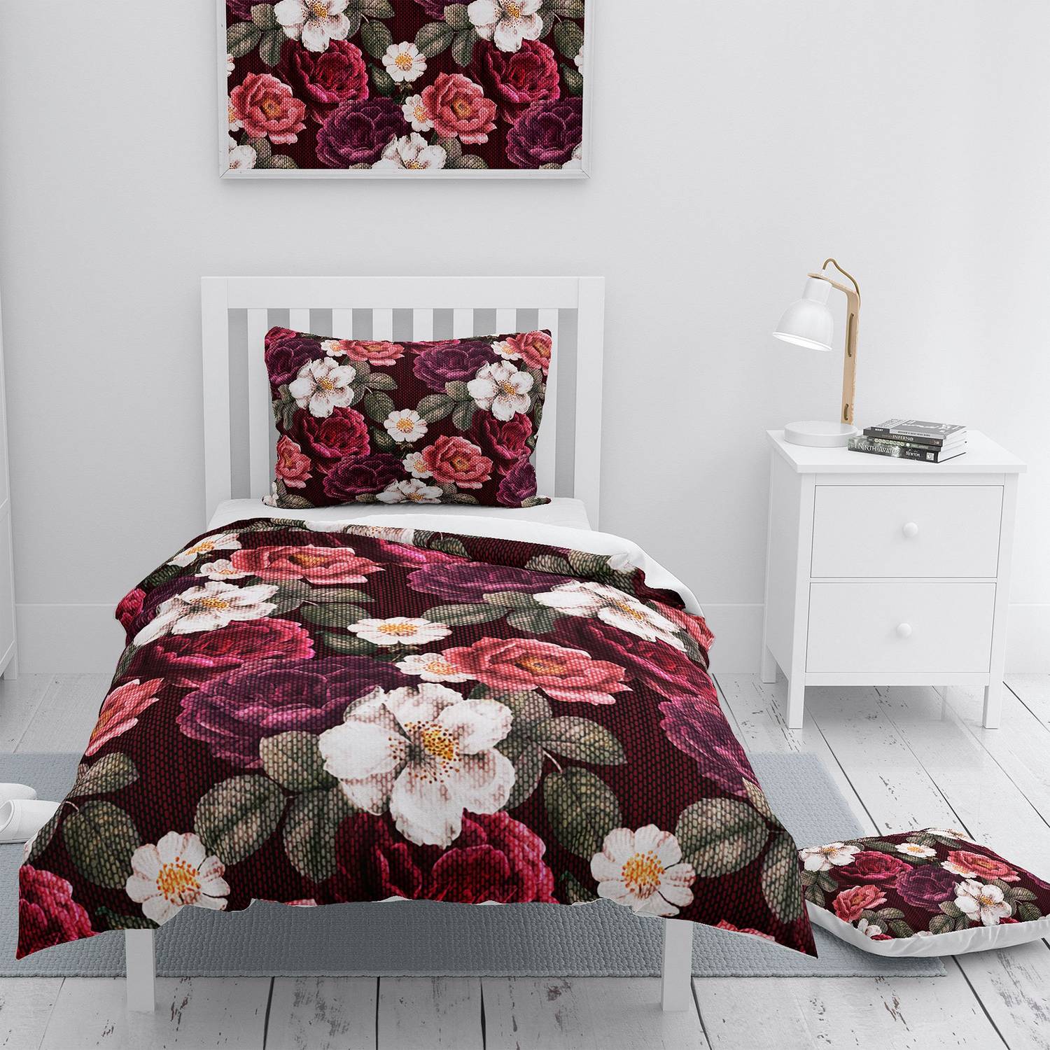 MonoHome Tapestry Dream 3D طقم غطاء لحاف مفرد من الساتان القطني