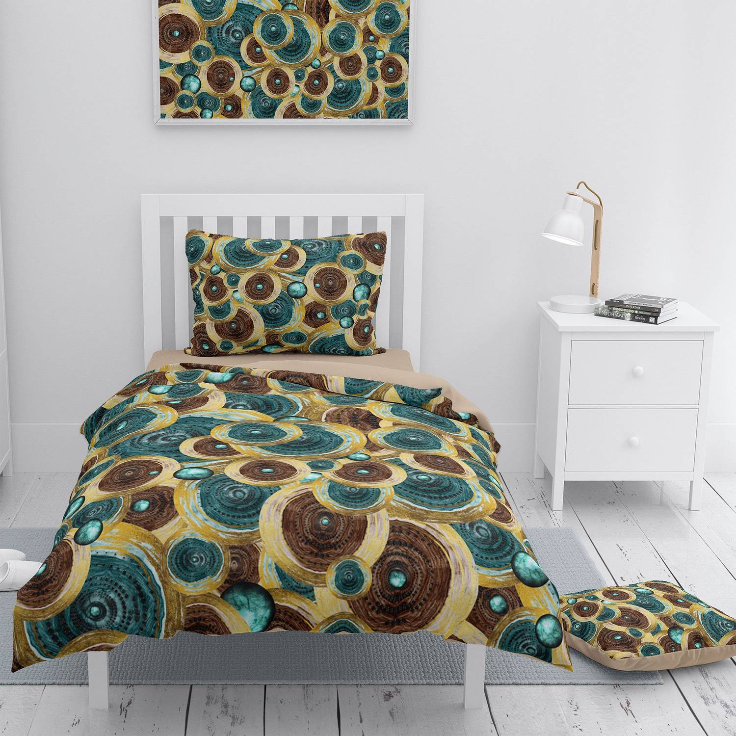 Monohome Vintage Design 3D Pamuk Saten Tek Kişilik Nevresim Takımı