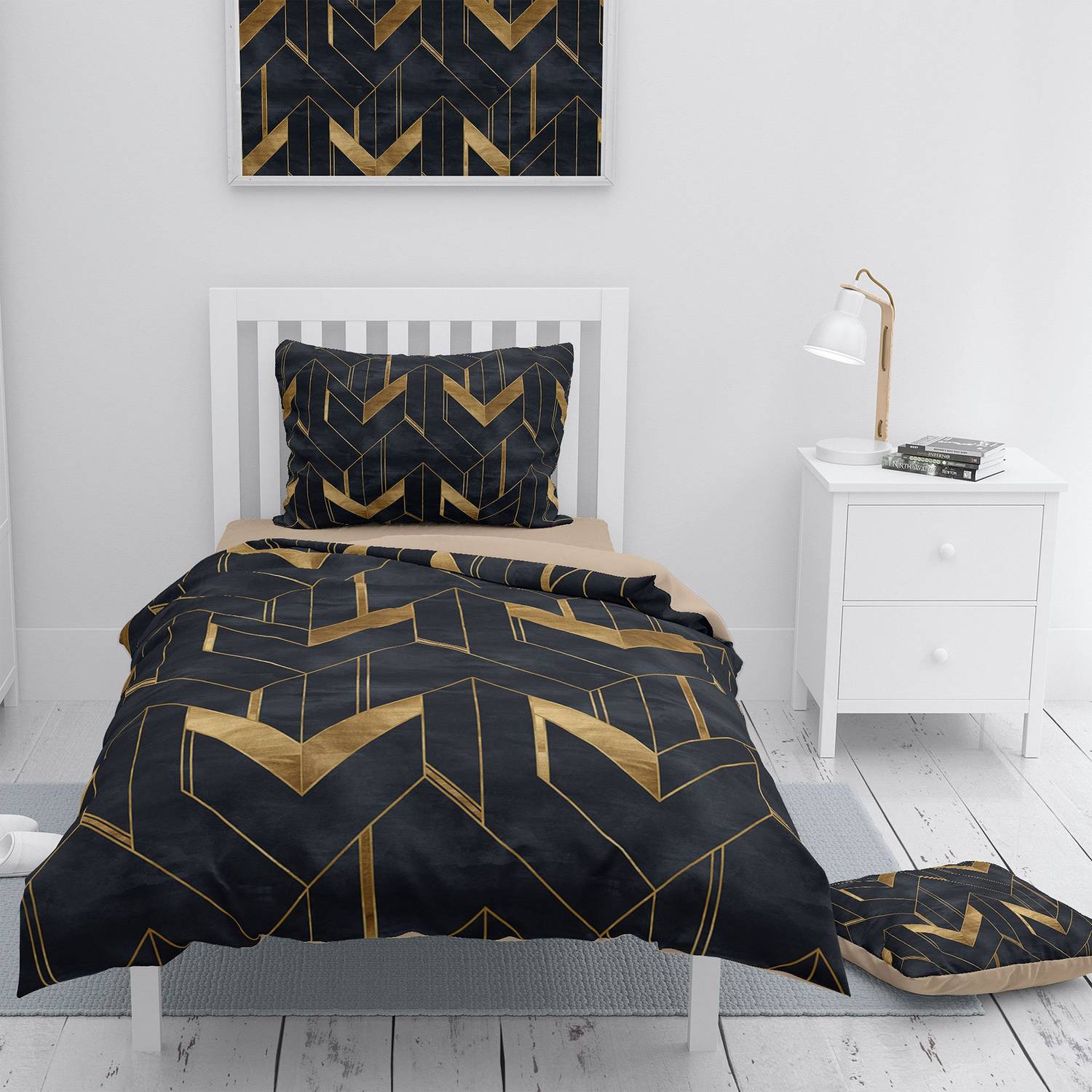 MonoHome Paper Geometric 3D Pamuk Saten Tek Kişilik Nevresim Takımı