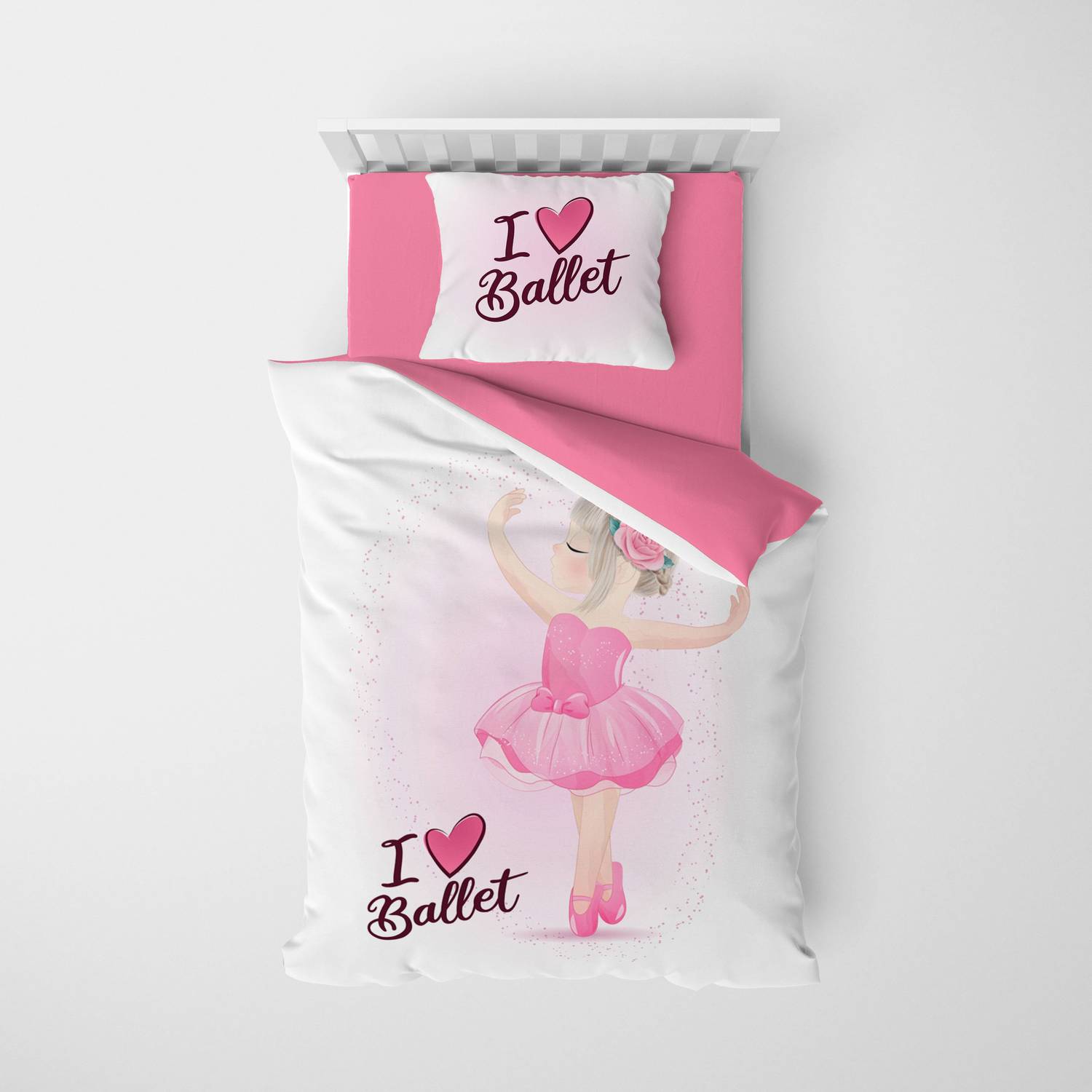 MonoHome Ballet Çocuk Nevresim Takımı 3D Pamuk Saten