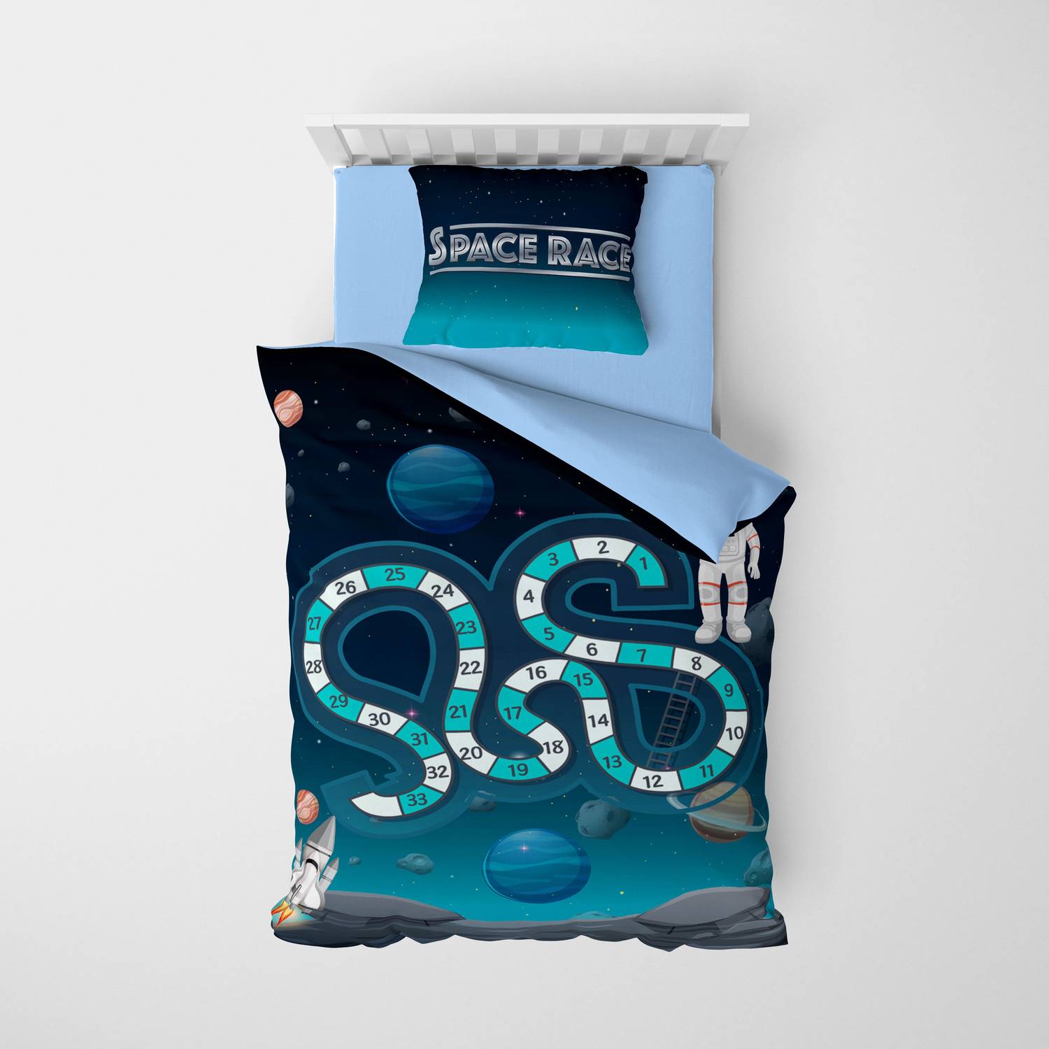 MonoHome Number Space  Çocuk Nevresim Takımı 3D Pamuk Saten