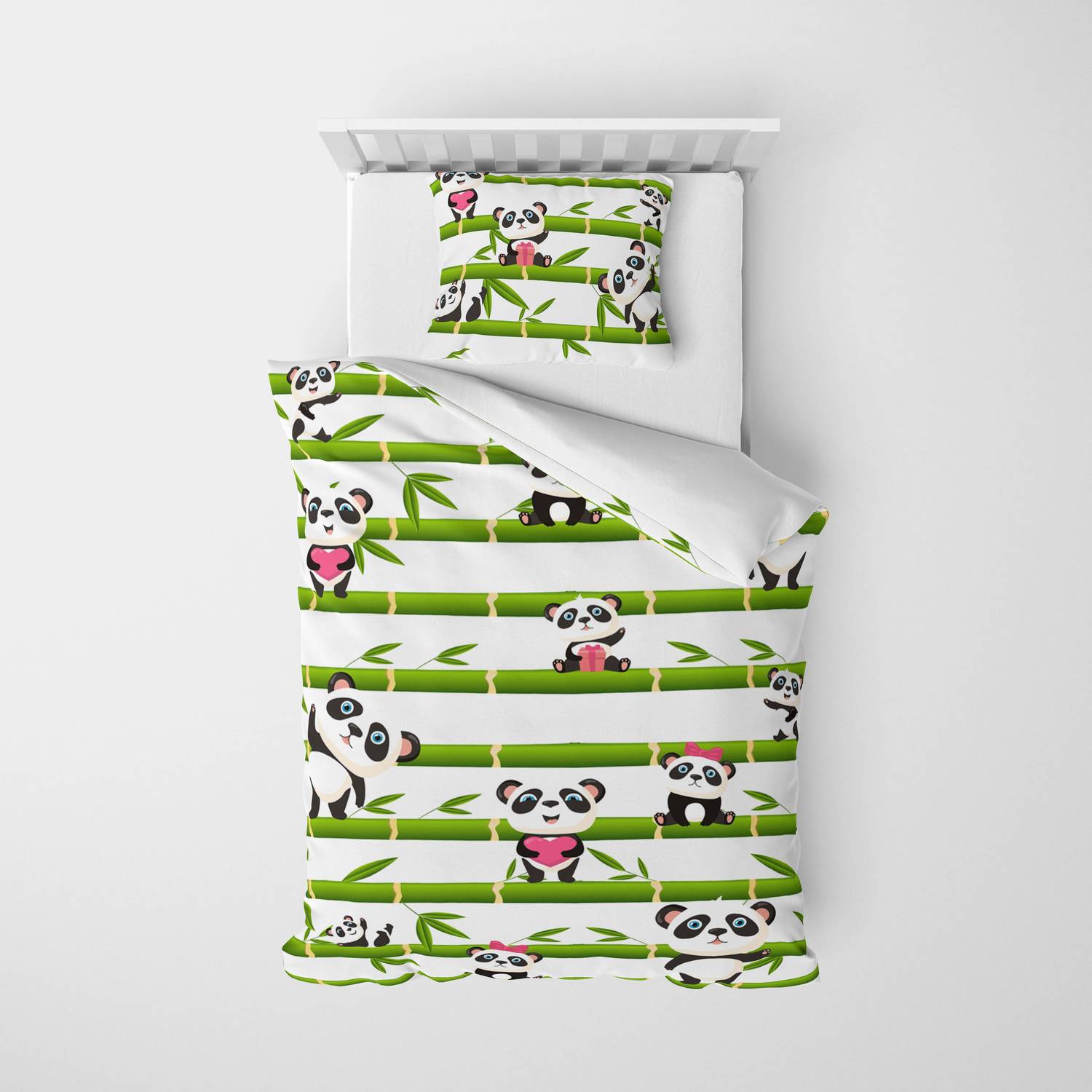 MonoHome Panda Kids Duvet Cover Set 3D Cotton Satin