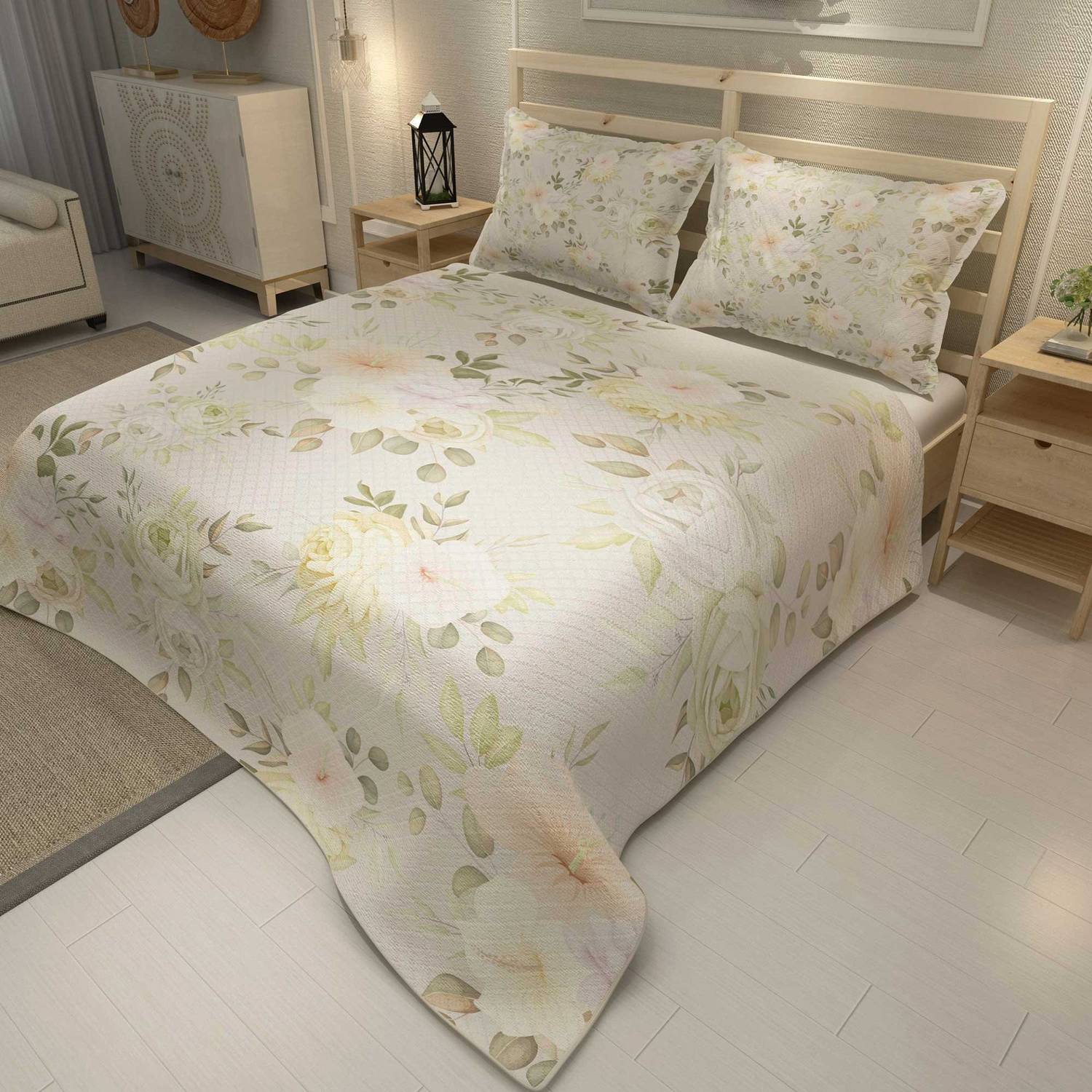 MonoHome Pique Set Jacquard Woven Cotton 3D Digital Print Rose Bundle