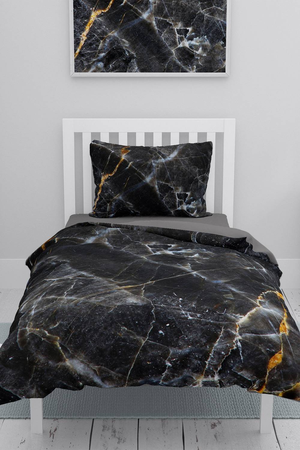 MonoHome Lux Marble 3D Cotton Satin Single Duvet Cover Set