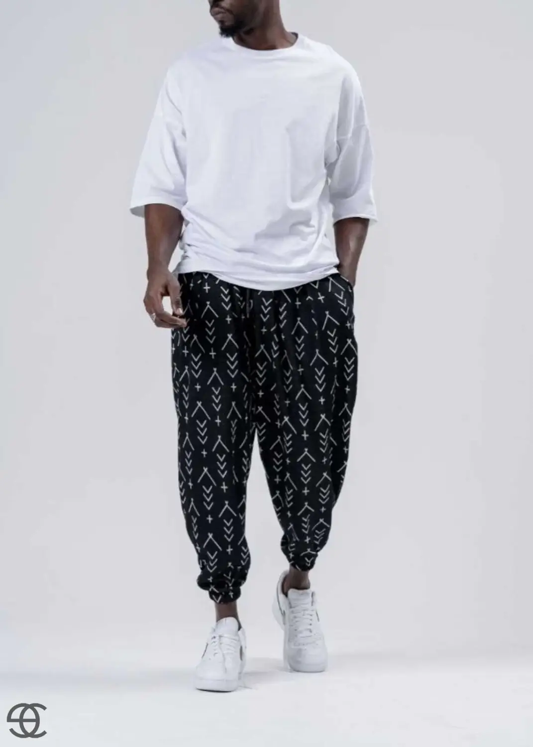 Черные спортивные брюки для мужчин с эластичным поясом и низом, свободный крой, дышащая ткань, 100% хлопок, удобство и свобода движений