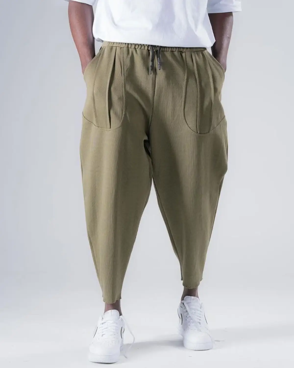 Мужские брюки свободного кроя с завязкой на поясе и карманами, 100% хлопок, дышащая ткань, удобная посадка, производятся в Турции