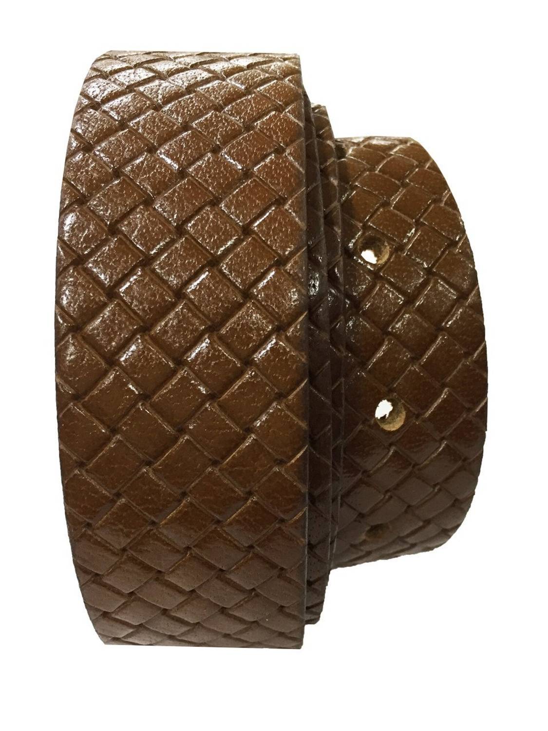 Varetta Men's Tan Cross Pattern Leather Belt