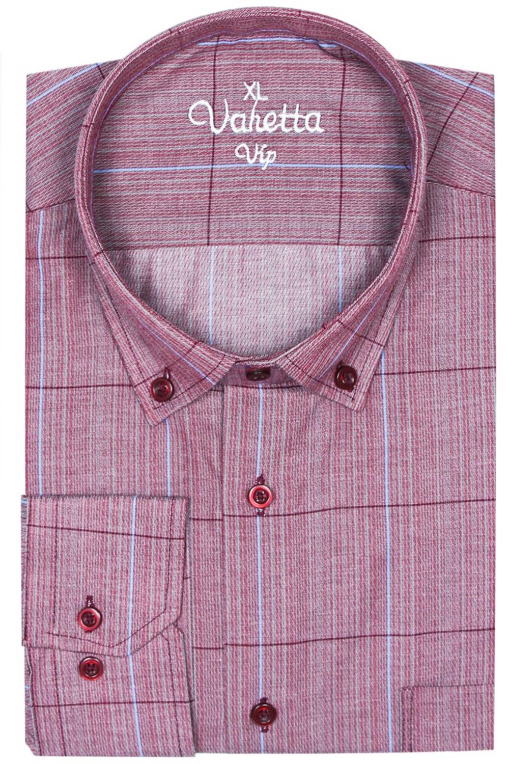 قميص Varetta الرجالي من Cherry Classic Cut الياقة بأزرار وجيب واحد