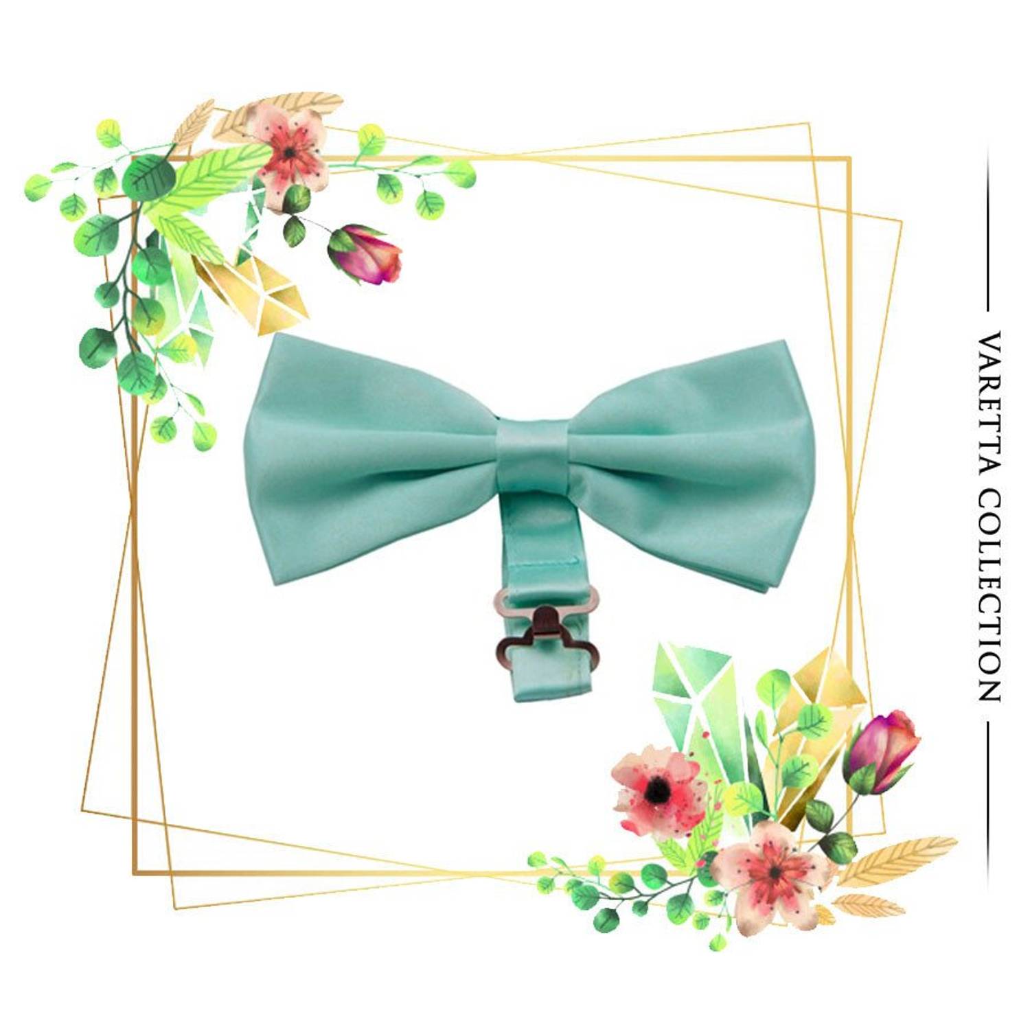 Adult Mint Green Single Color Adjustable Men's Bow Tie