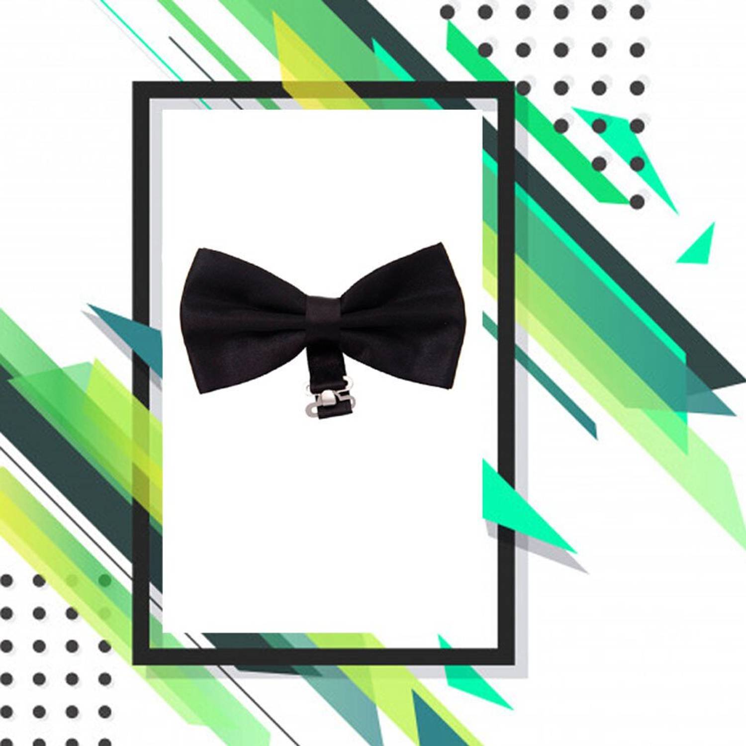 Adult Black Single Color Adjustable Men's Bow Tie