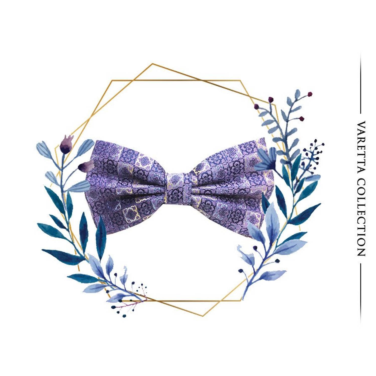 Adult Purple Color Pattern Adjustable Men's Bow Tie