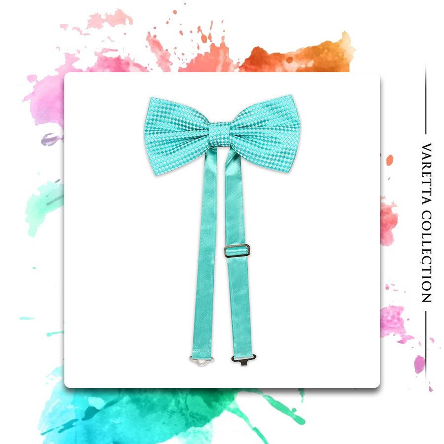 Adult Turquoise Pattern Adjustable Men's Bow Tie