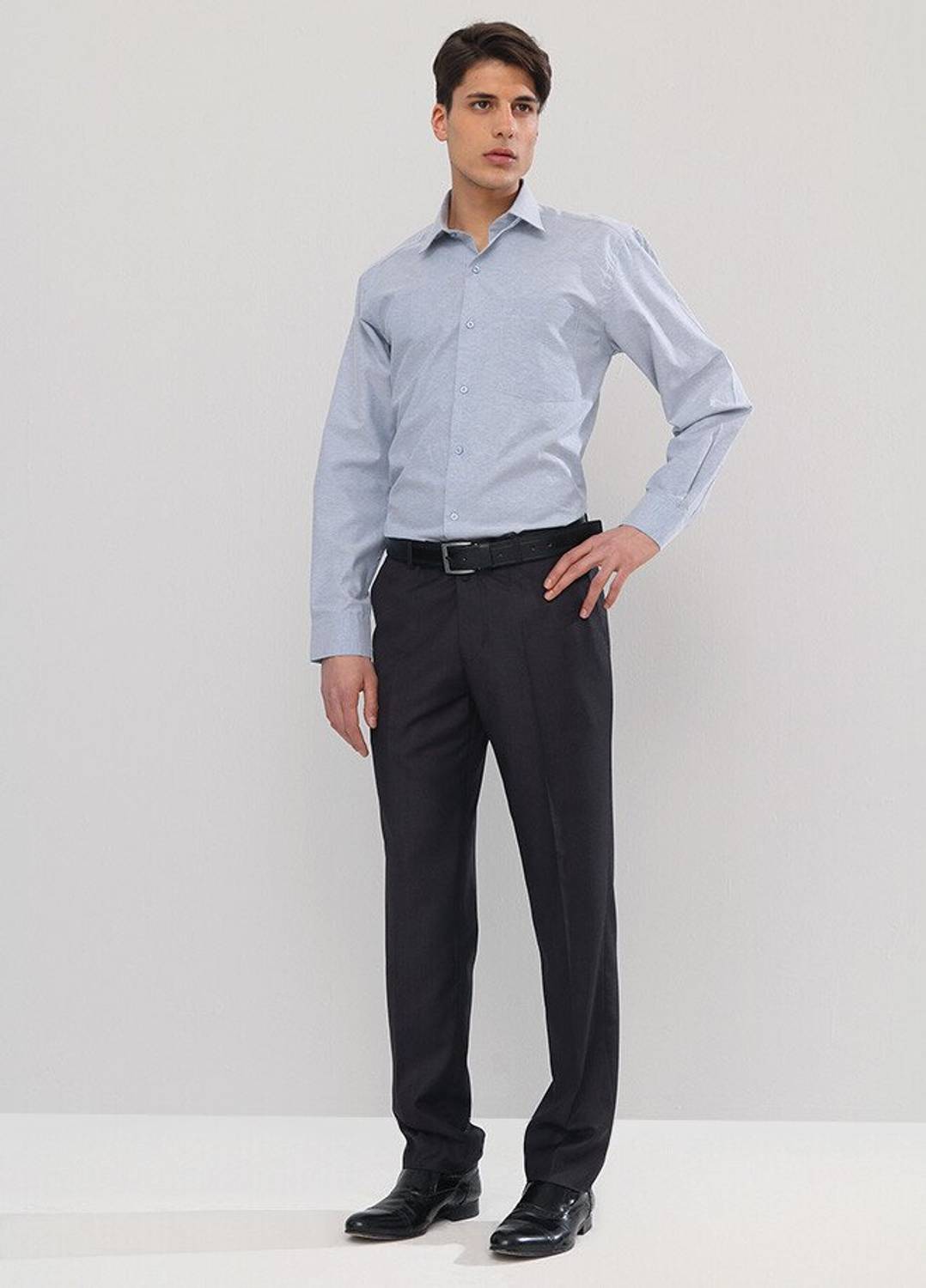 Men's Smoked Polyviscon Fabric Trousers