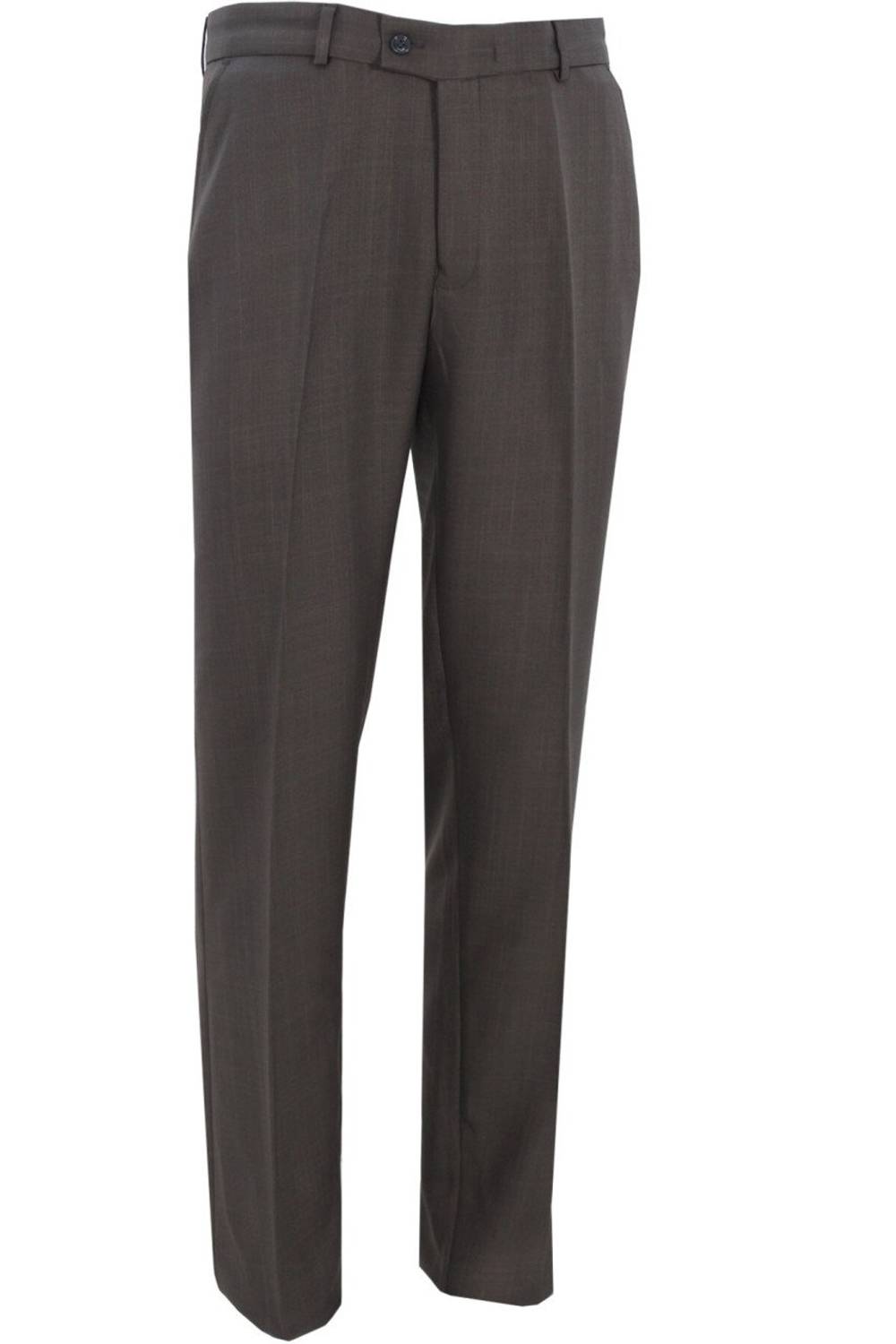 Men's Brown Fabric Trousers