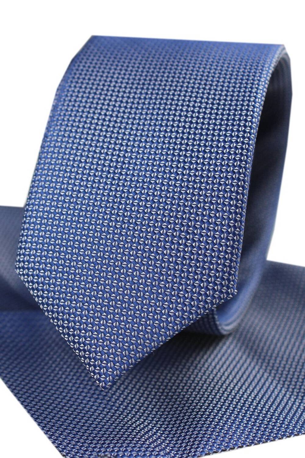 Men's Jeans Blue Dobby Eyelet Patterned Narrow Tie