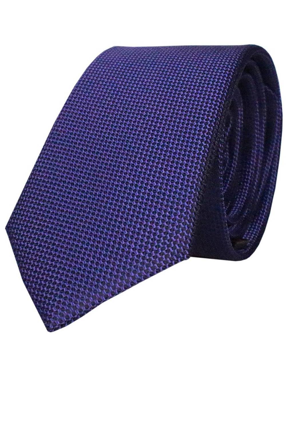 Мужской узкий галстук с мини-орнитологическим рисунком темно-фиолетового цвета, 5.7 см ширина, 135 см длина, с подарочным крючком для галстука