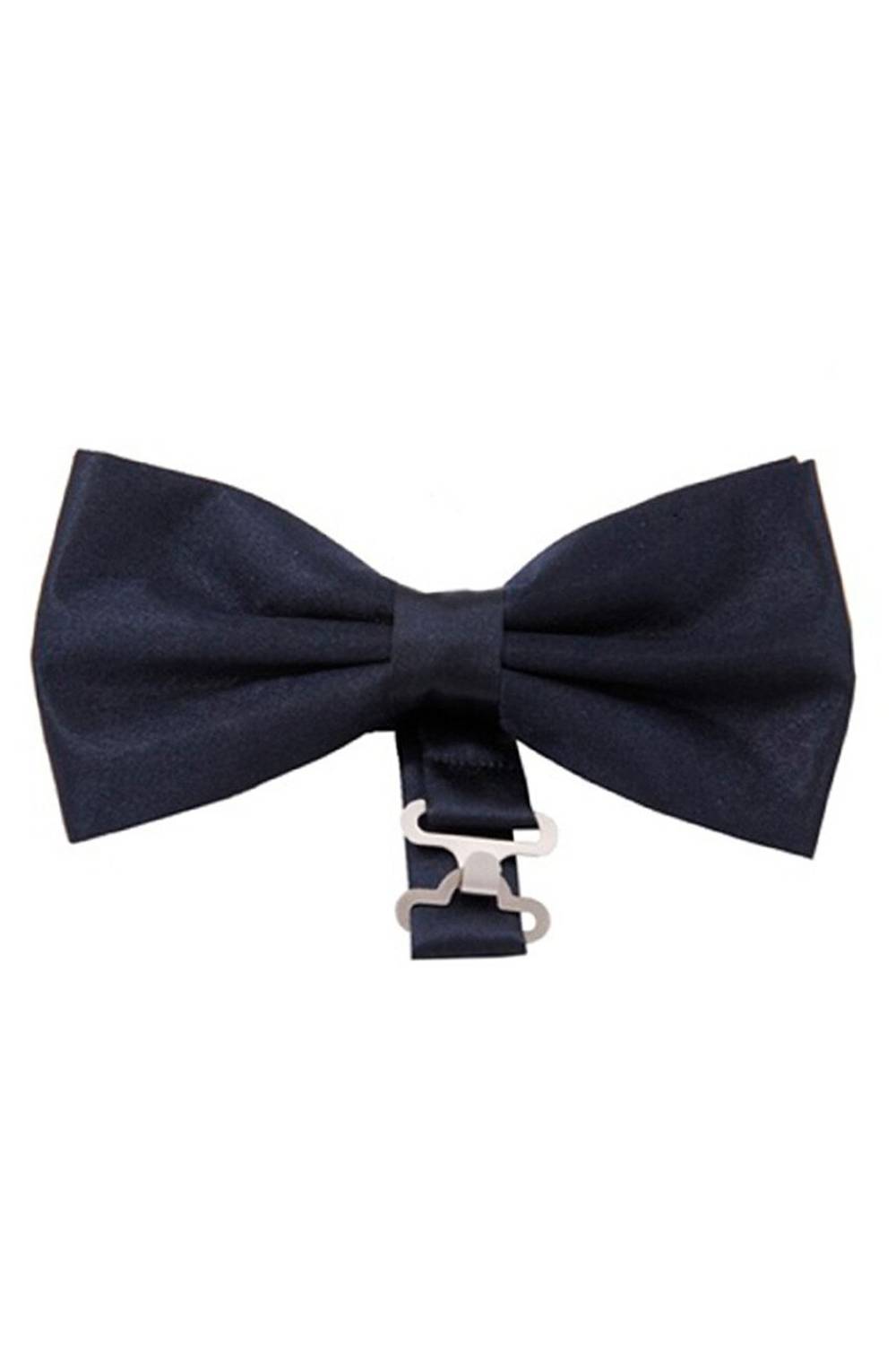 Varetta Men's Navy Blue Satin Fabric Bowtie