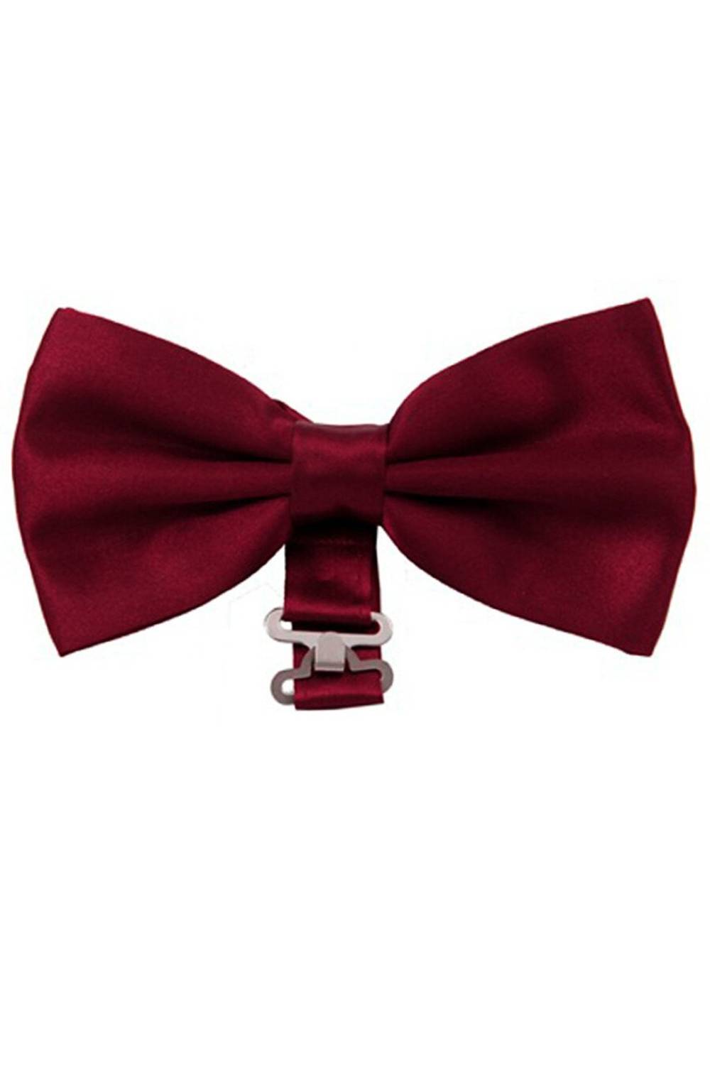 Varetta Men's Claret Red Satin Fabric Bowtie