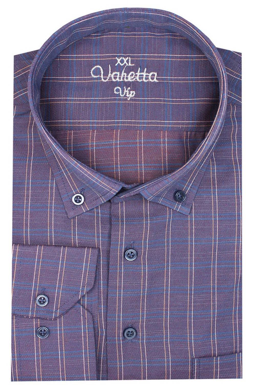 Мужская фиолетовая рубашка большого размера с длинным рукавом, карманом и застежкой на пуговицы, свободный крой